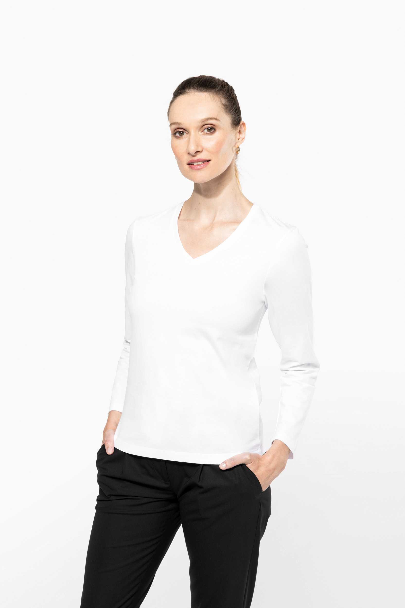  Kariban Premium Camiseta Supima® cuello de pico manga larga mujer