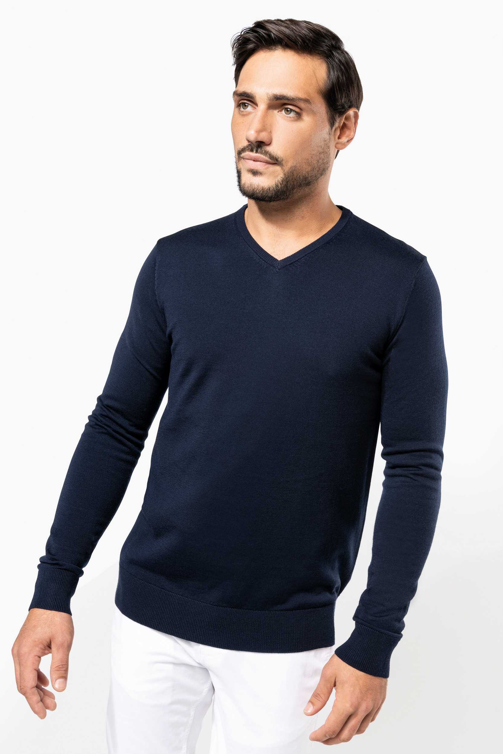  Kariban Premium Jersey lana merina cuello de pico hombre