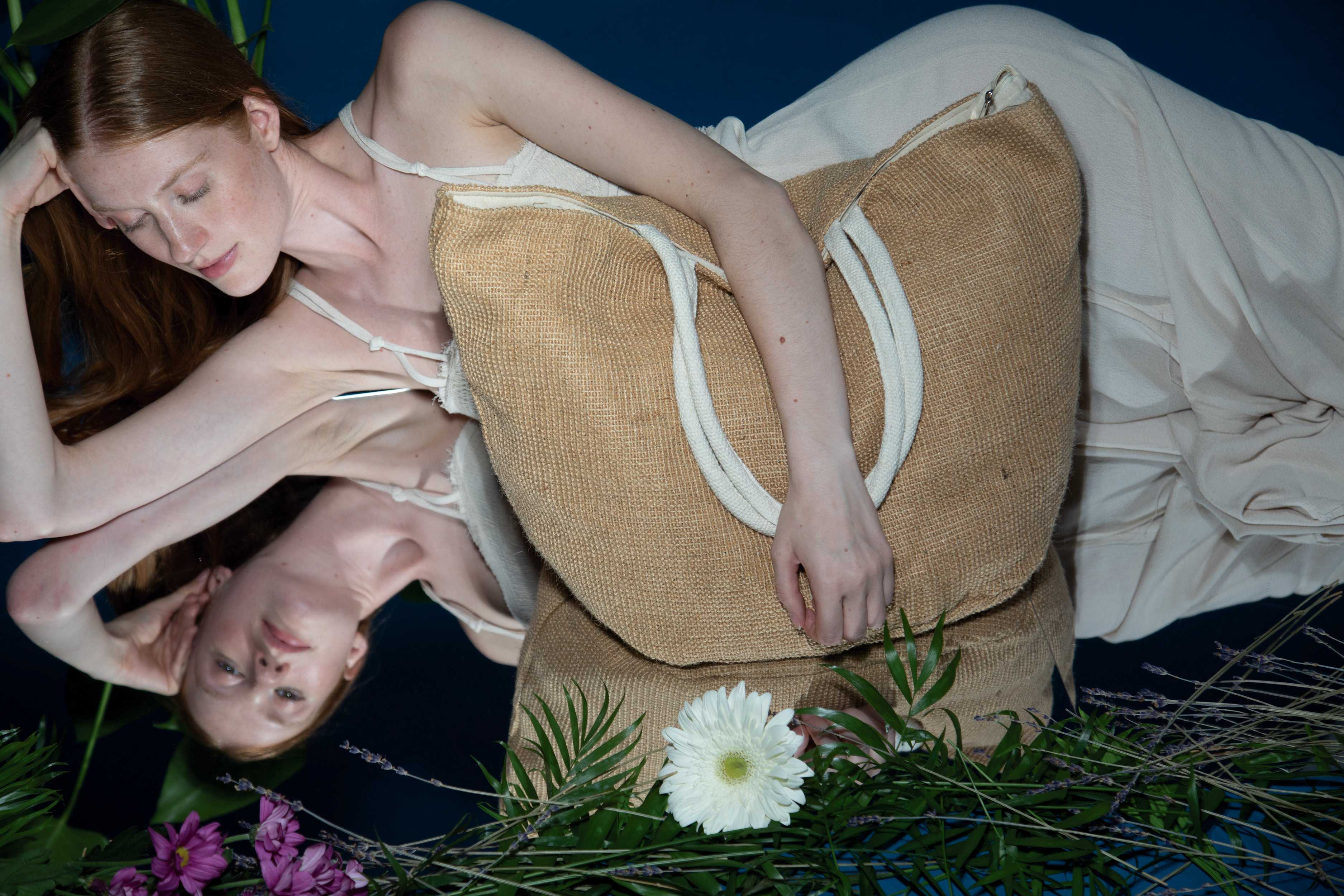  Ki-mood Bolsa de compras de hilos de yute tejidos, efecto de tejido de punto