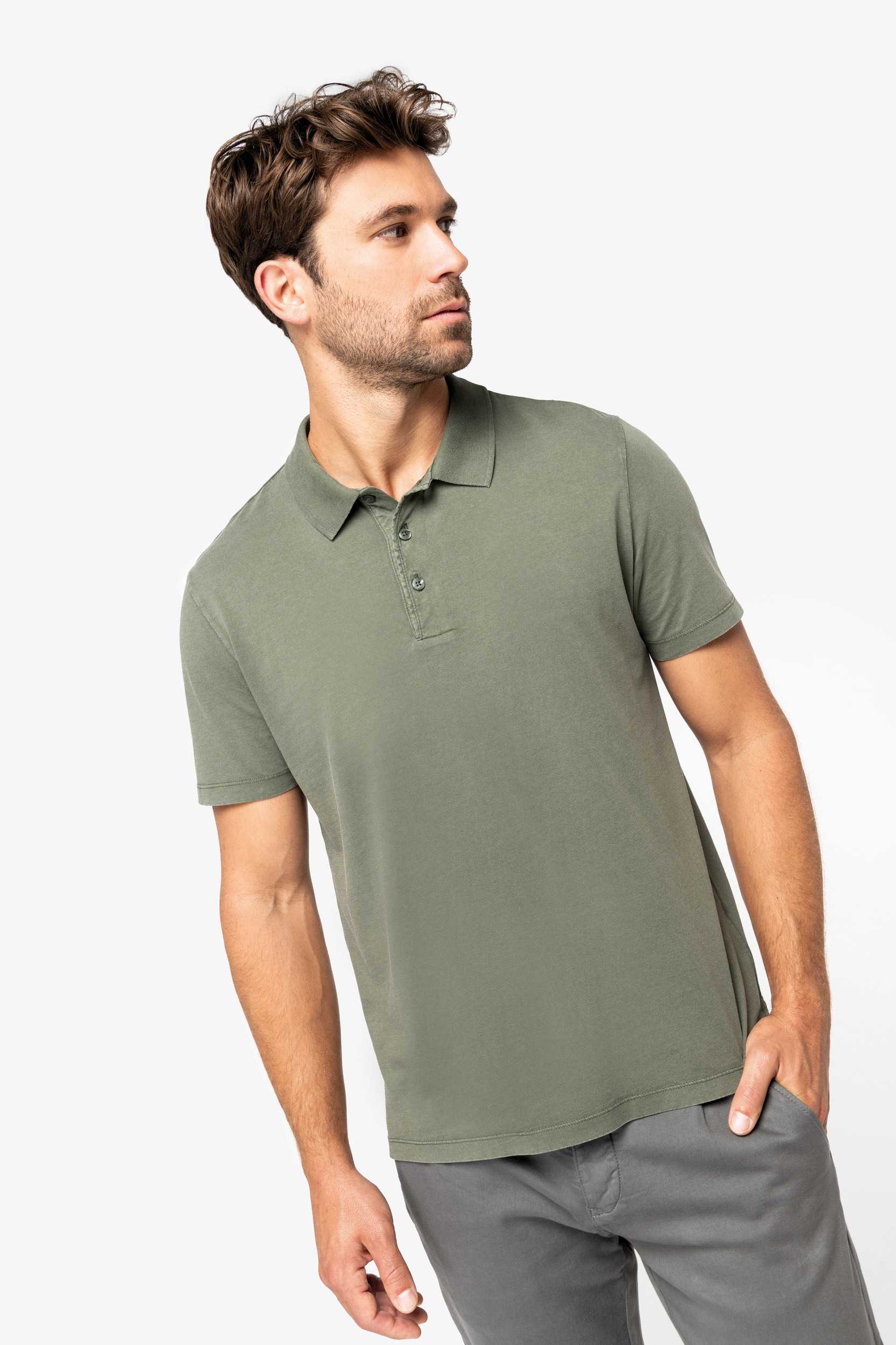  Native Spirit Polo ecorresponsable efecto lavado de punto jersey hombre