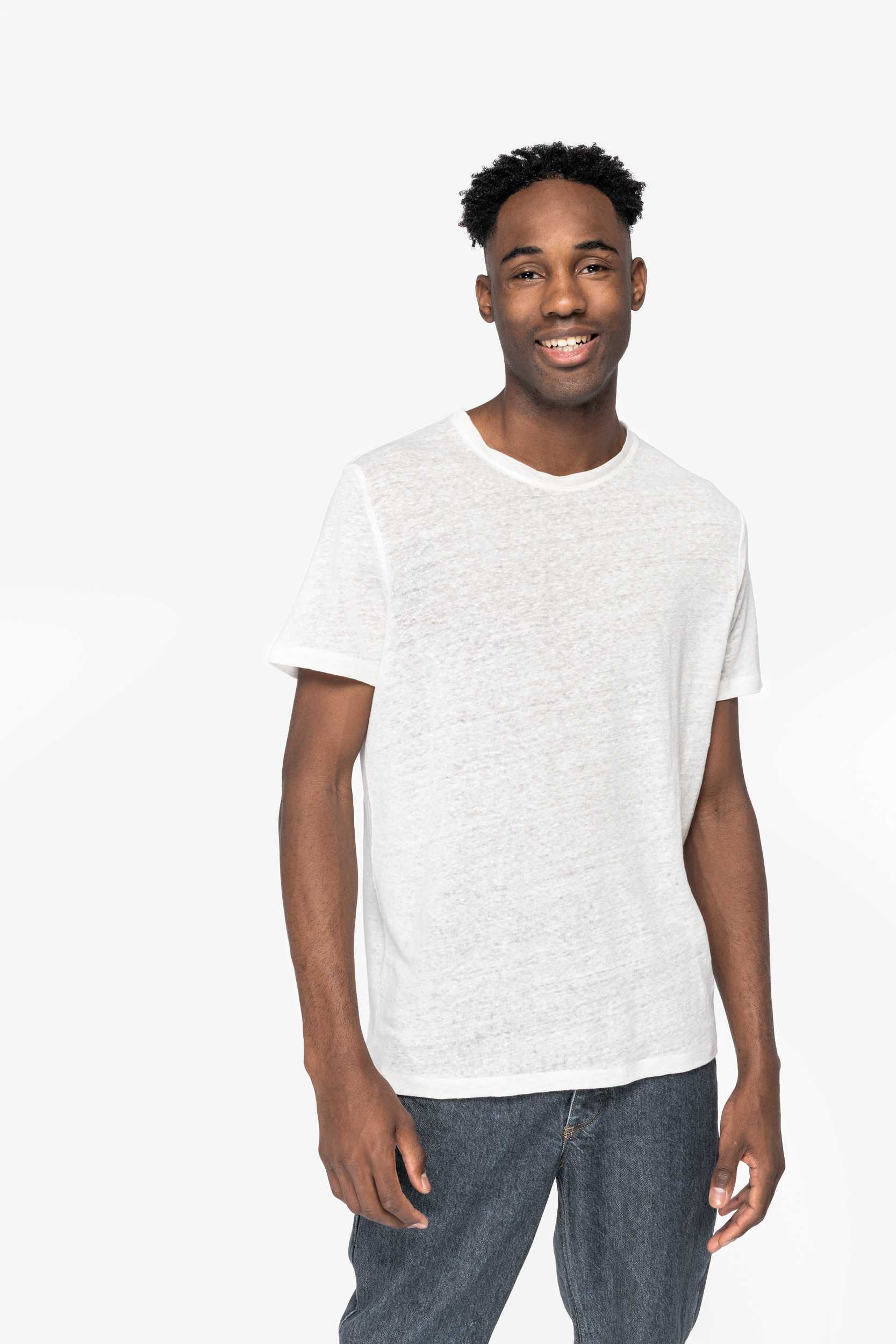  Native Spirit Camiseta lino cuello redondo hombre