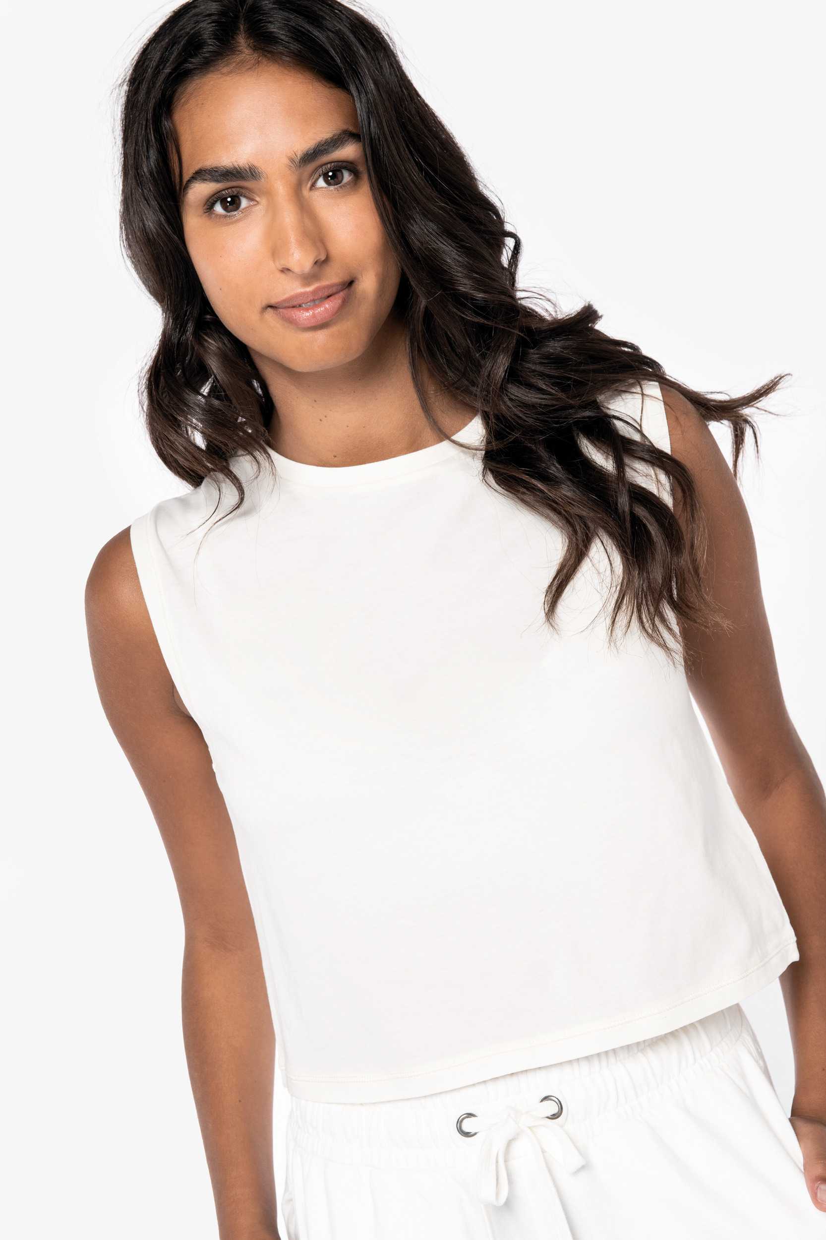  Native Spirit Camiseta crop ecorresponsable sin mangas mujer