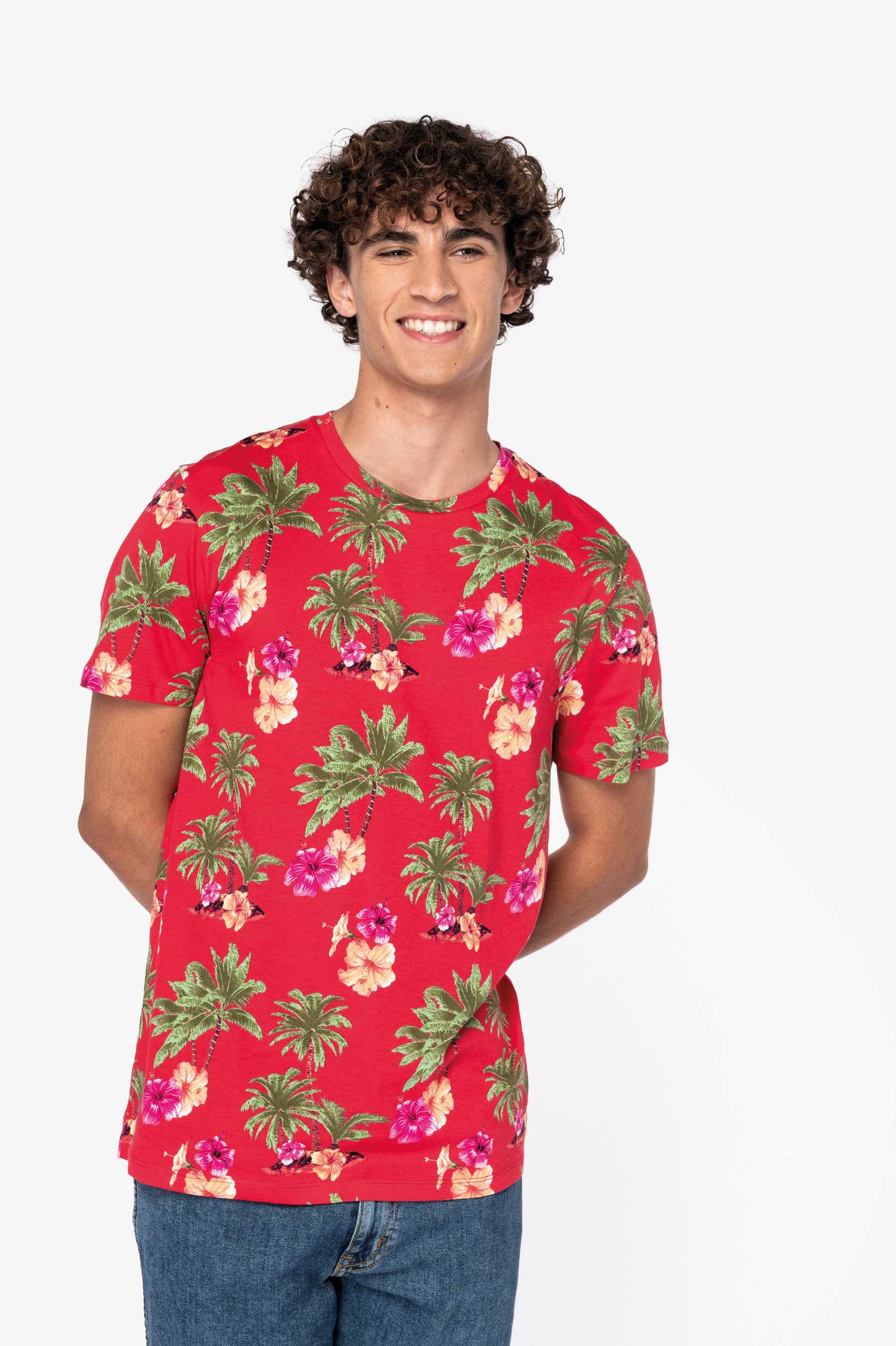  Native Spirit Camiseta ecorresponsable con estampado tropical hombre