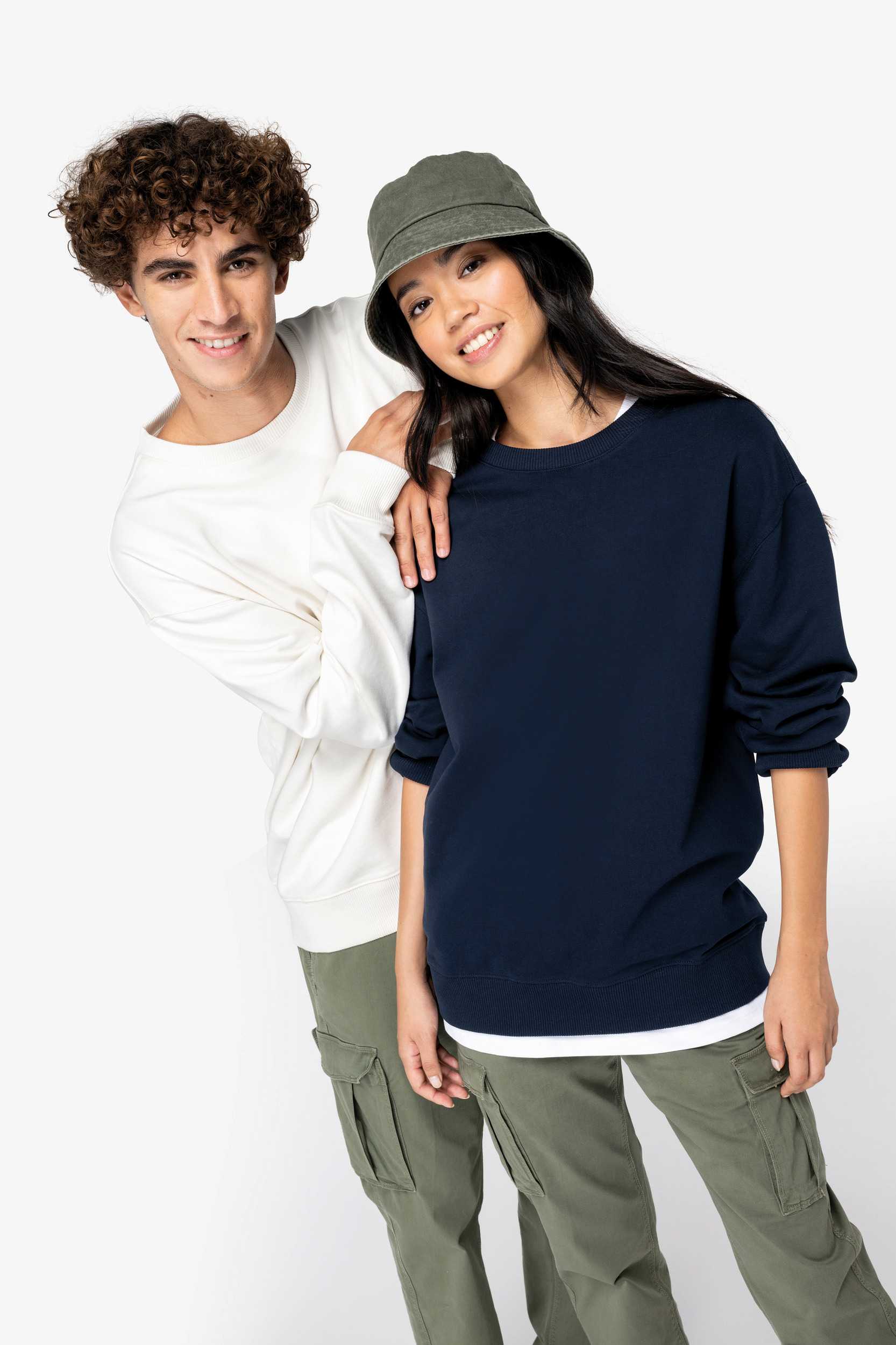  Native Spirit Sudadera ecorresponsable cuello redondo y hombros caídos French Terry unisex