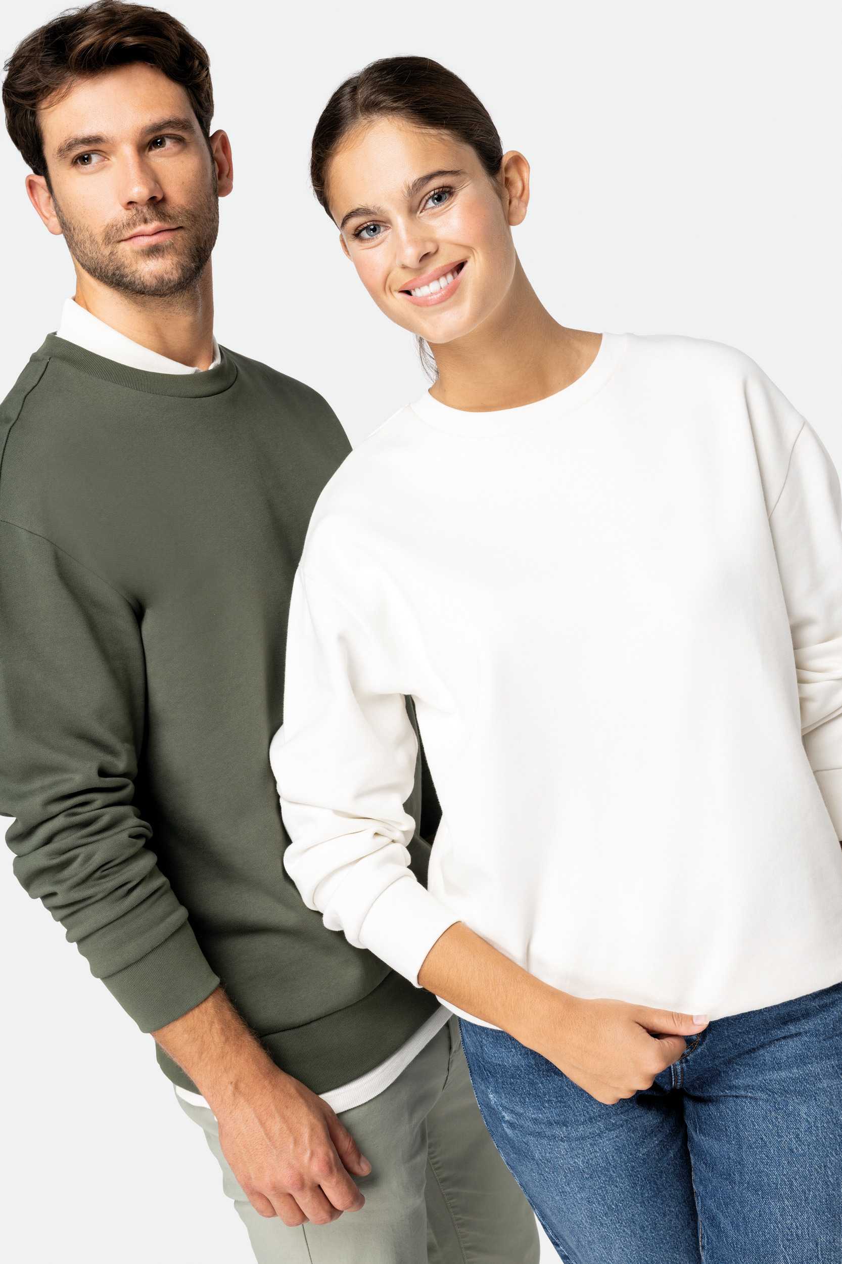  Native Spirit Sudadera ecorresponsable cuello redondo y hombros caídos felpa perchada unisex