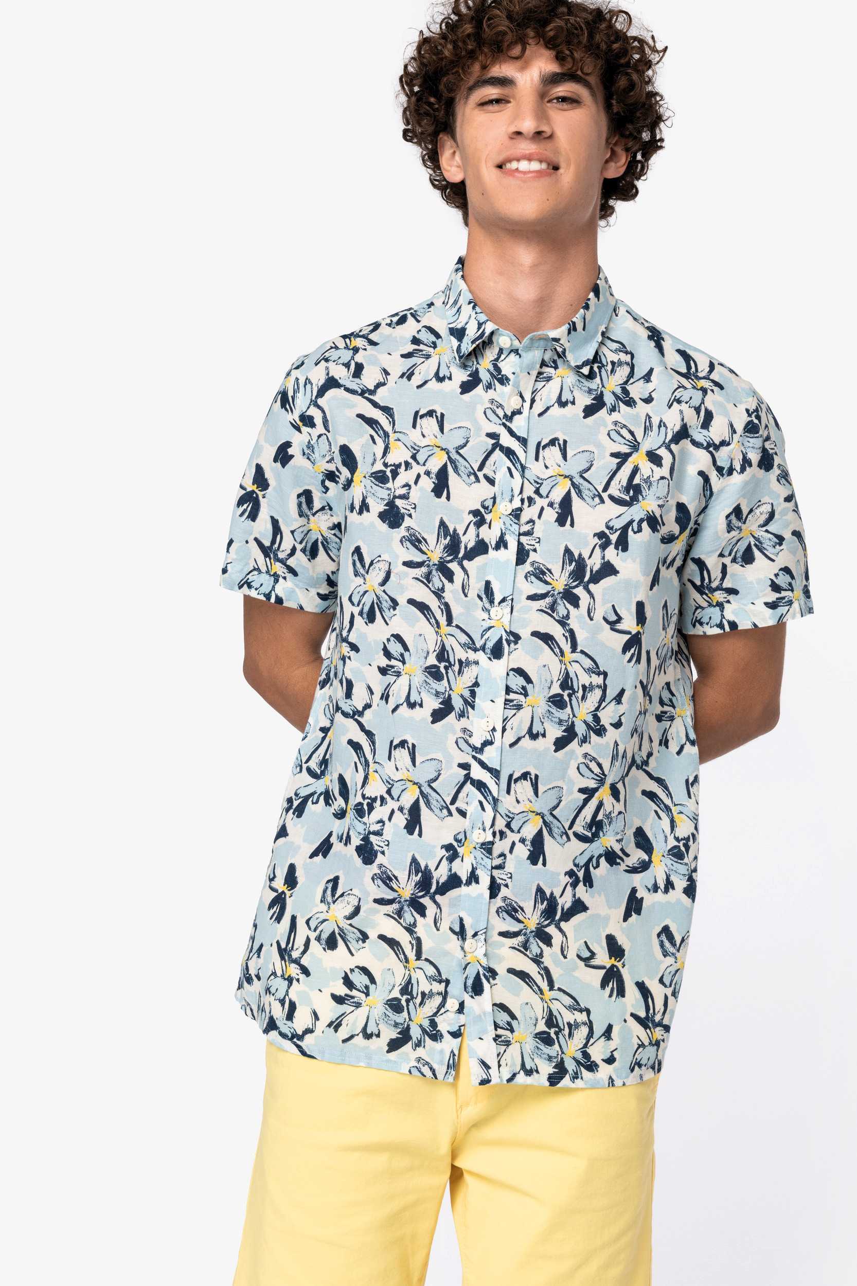  Native Spirit Camisa ecorresponsable con estampado vegetal hombre