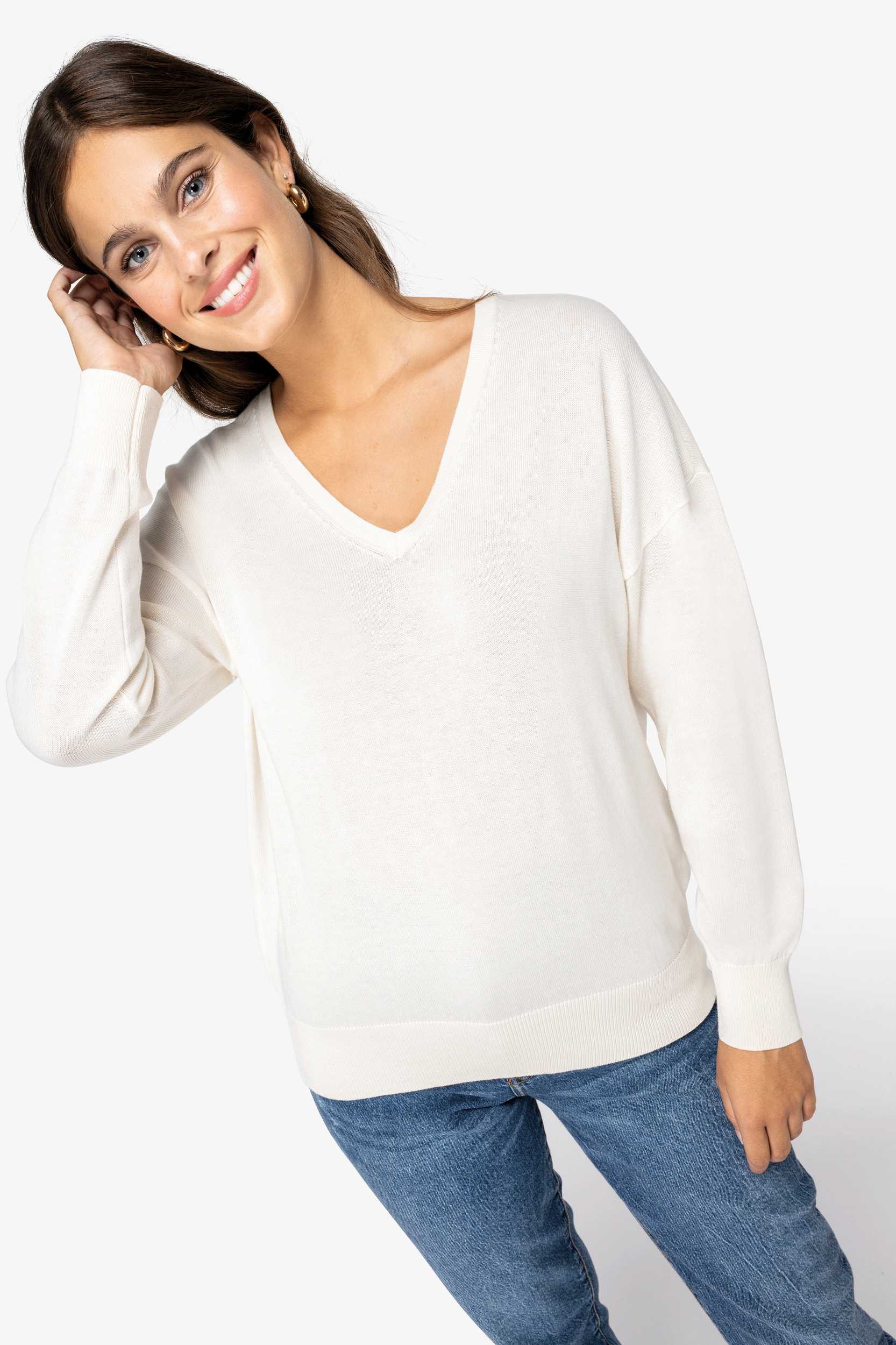  Native Spirit Jersey ecorresponsable cuello de pico de lyocell mujer