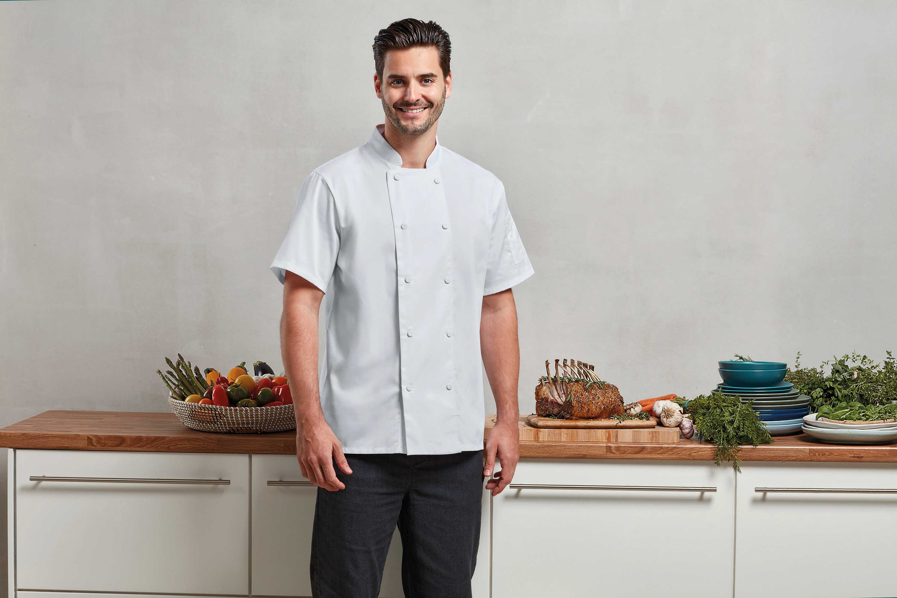  Premier Chaqueta de chef Coolchecker® manga corta