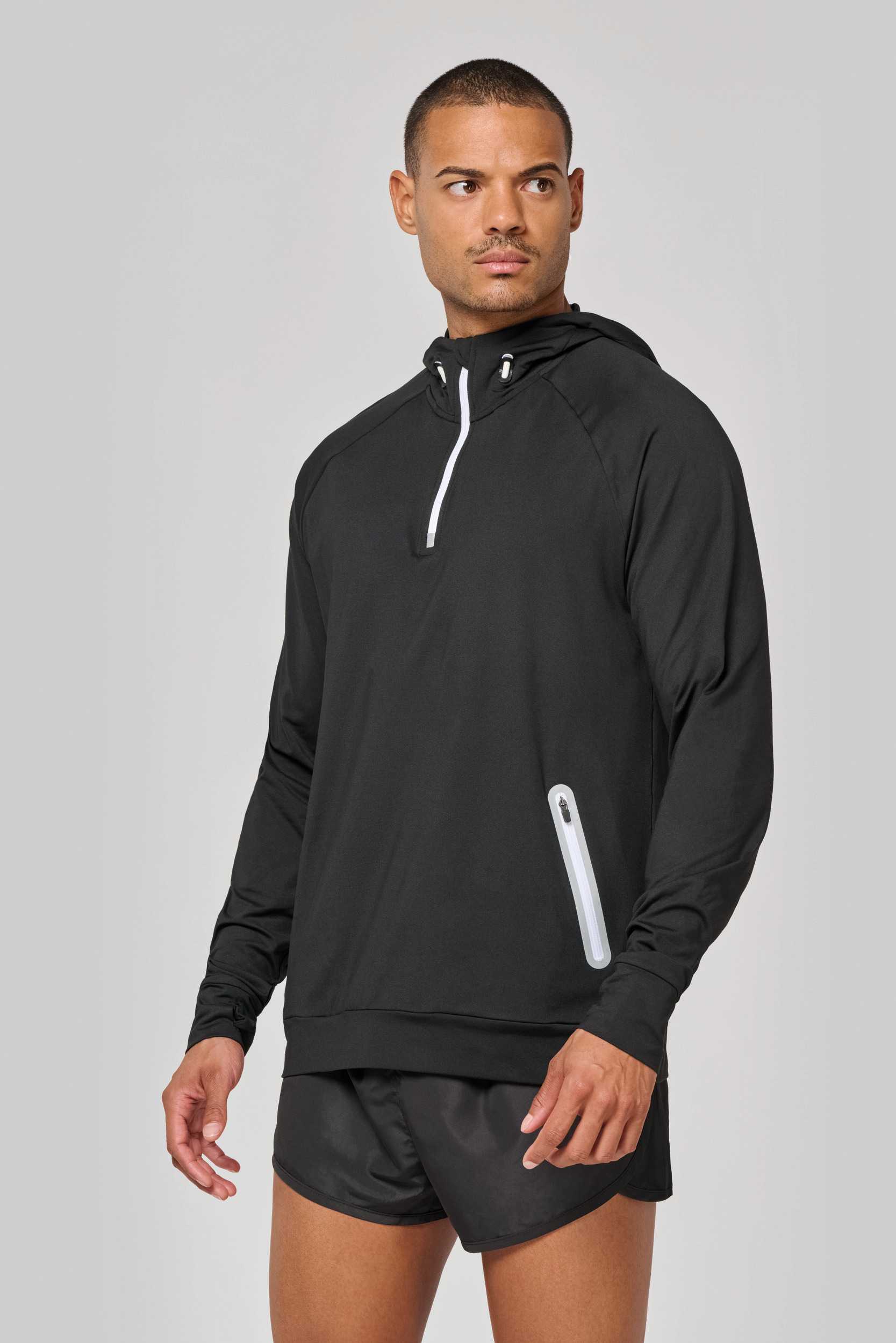  PROACT Sudadera deportiva capucha 1/4 cremallera unisex
