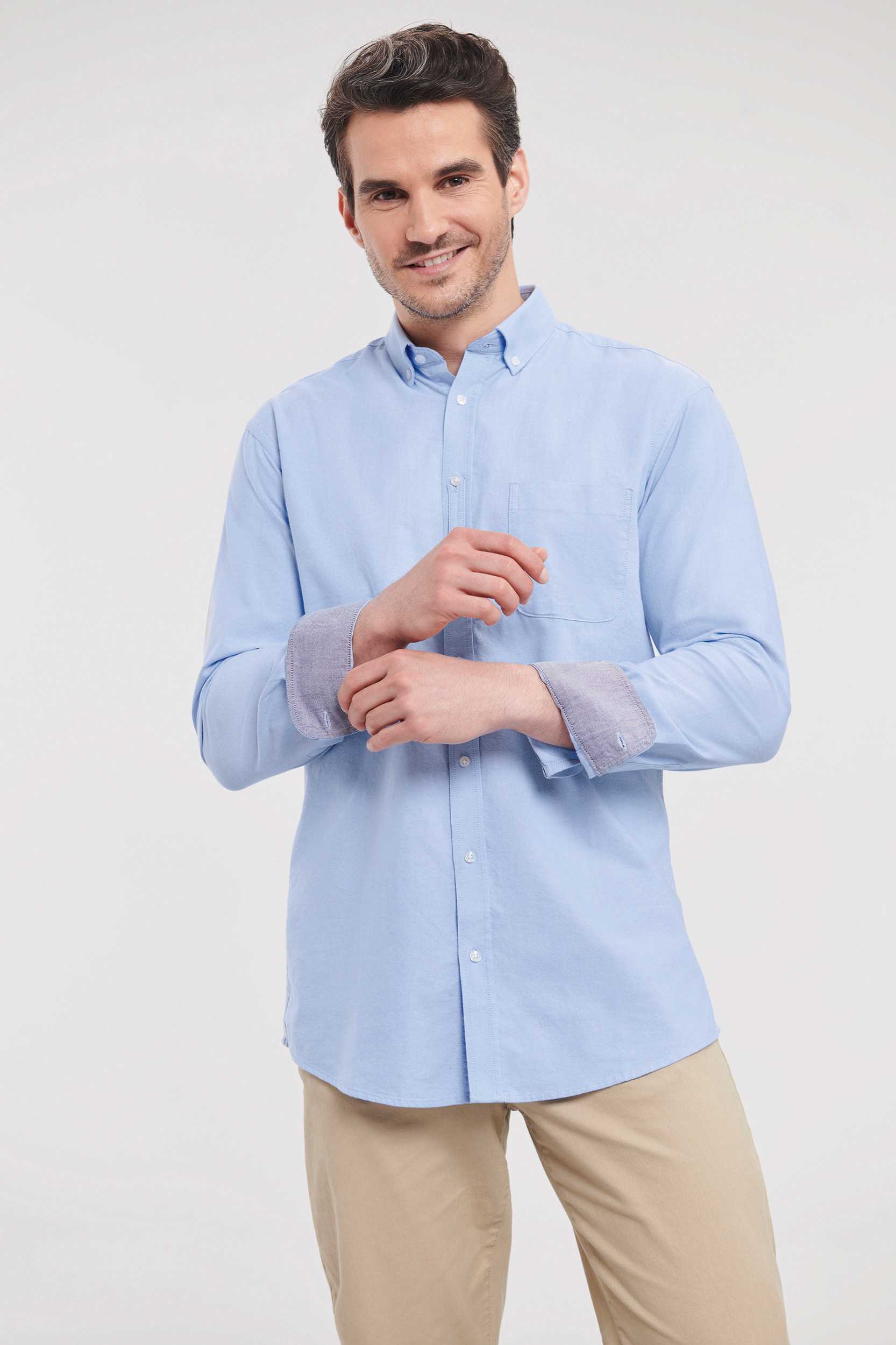  Russell Europe Camisa Oxford efecto lavado manga larga