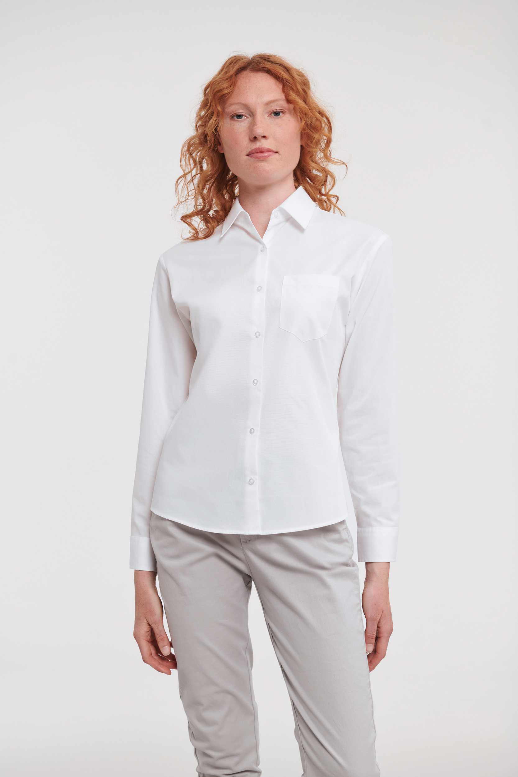  Russell Europe Camisa Popelina de algodón puro manga larga mujer