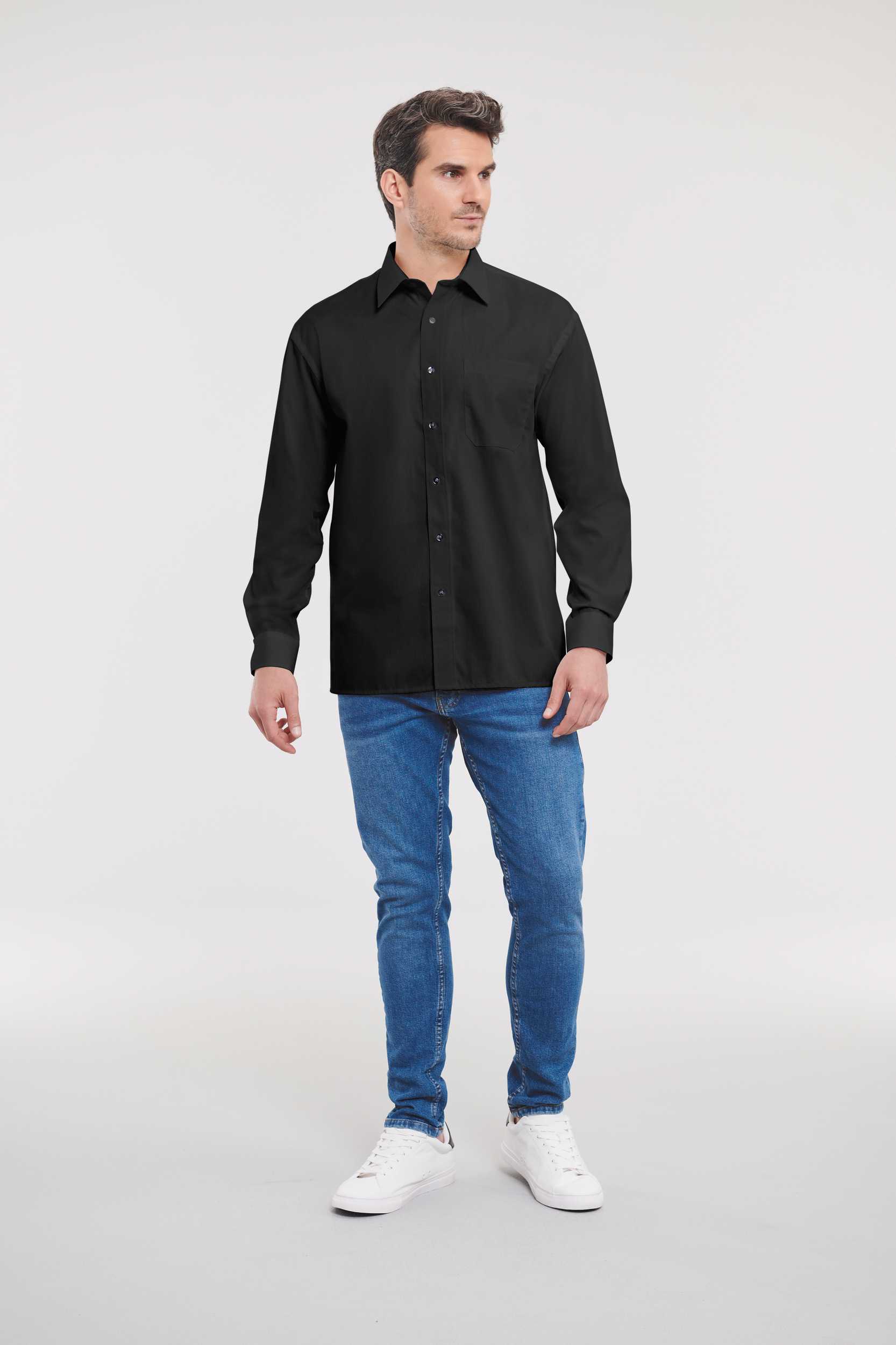  Russell Europe Camisa Popelina de algodón puro manga larga hombre