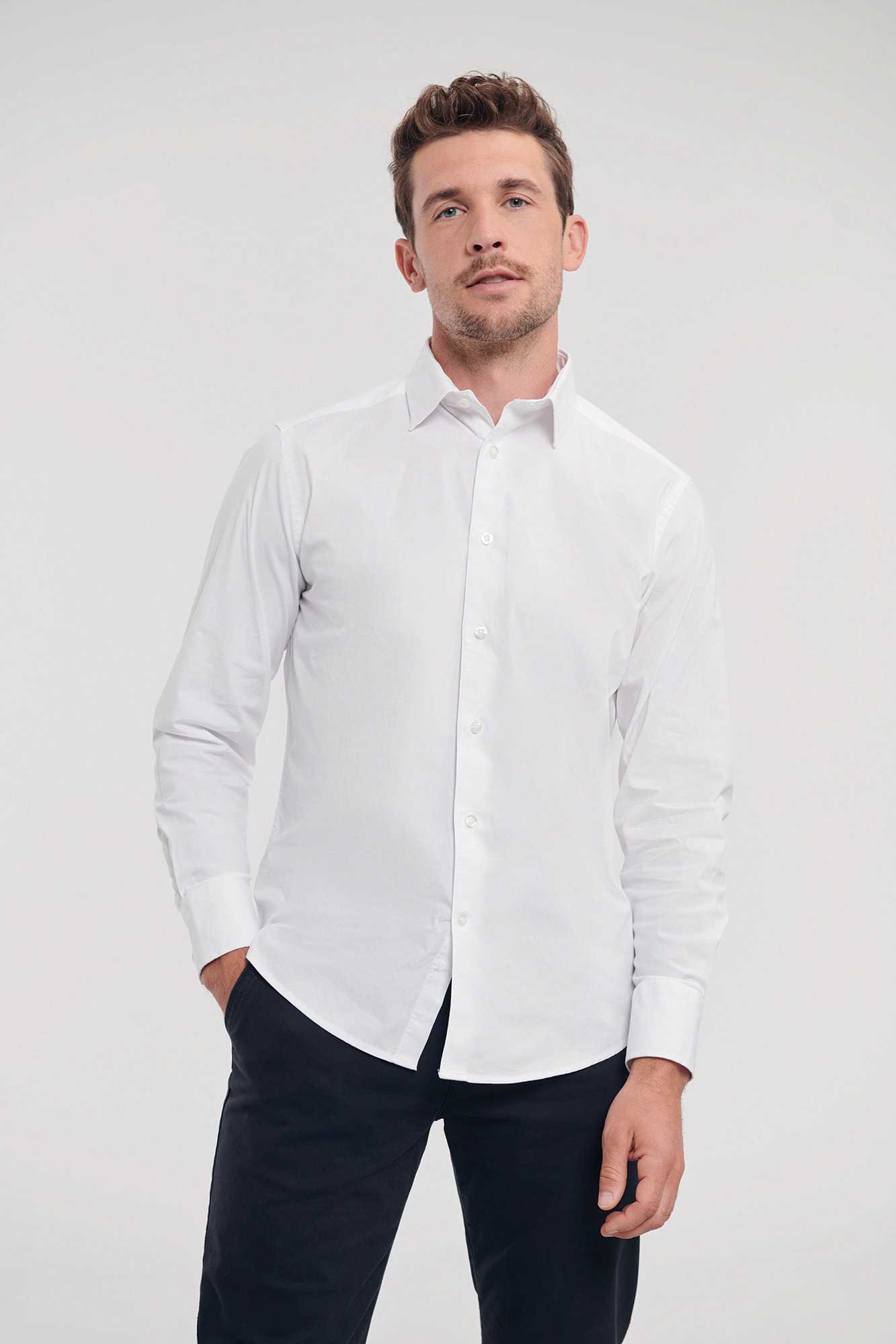  Russell Europe Camisa entallada manga larga hombre