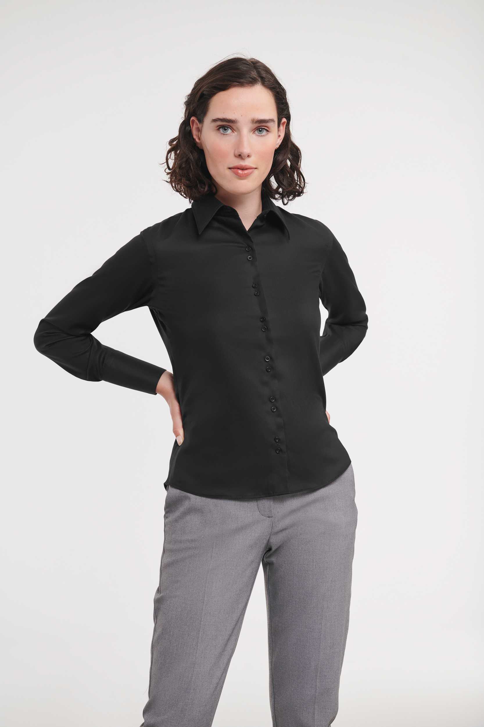  Russell Europe Camisa Non-Iron manga larga mujer