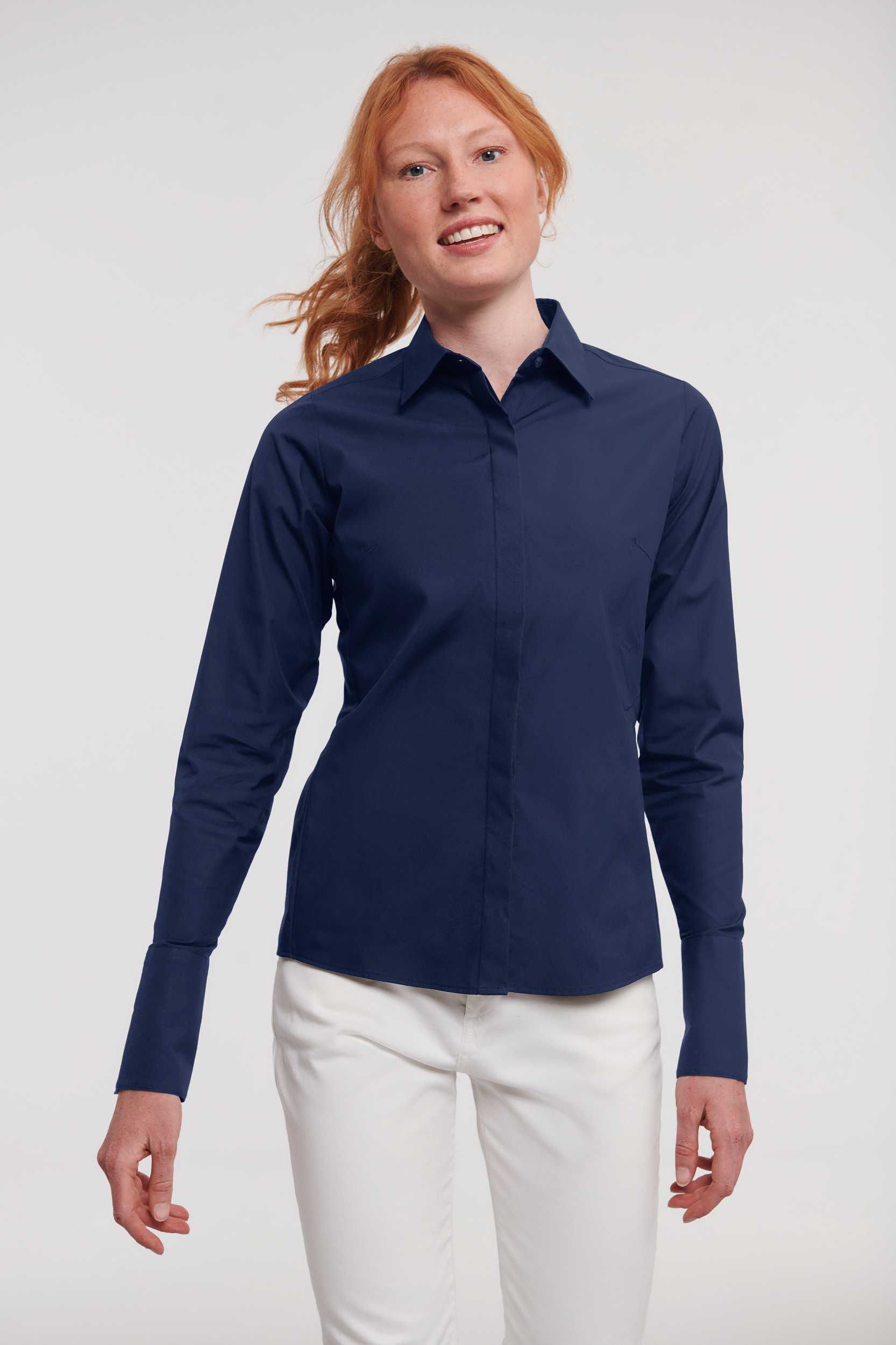  Russell Europe Camisa Ultimate Stretch manga larga mujer