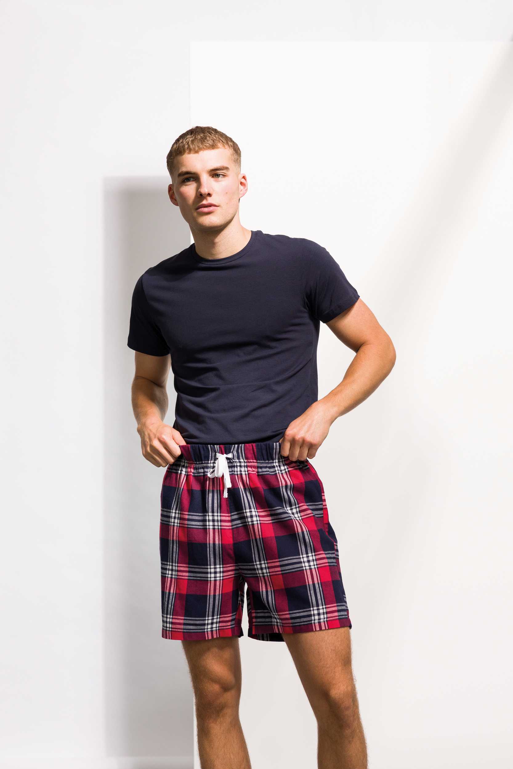  Skinni Fit Short con motivo de tartán