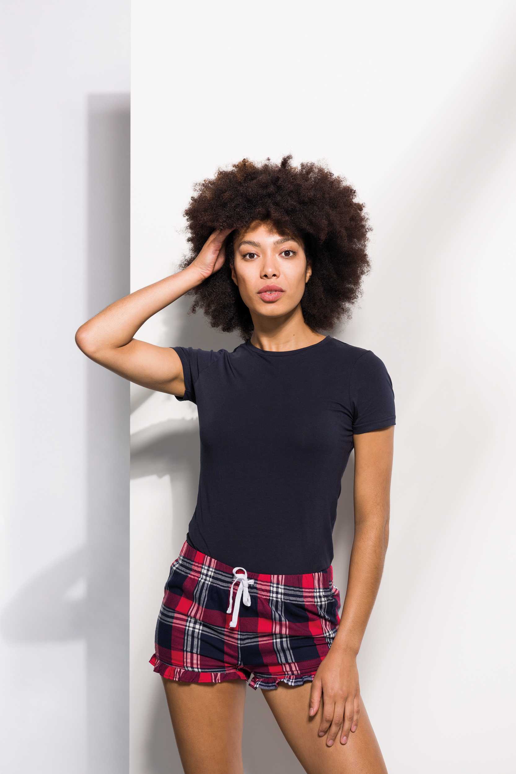  Skinni Fit Short Tartán mujer