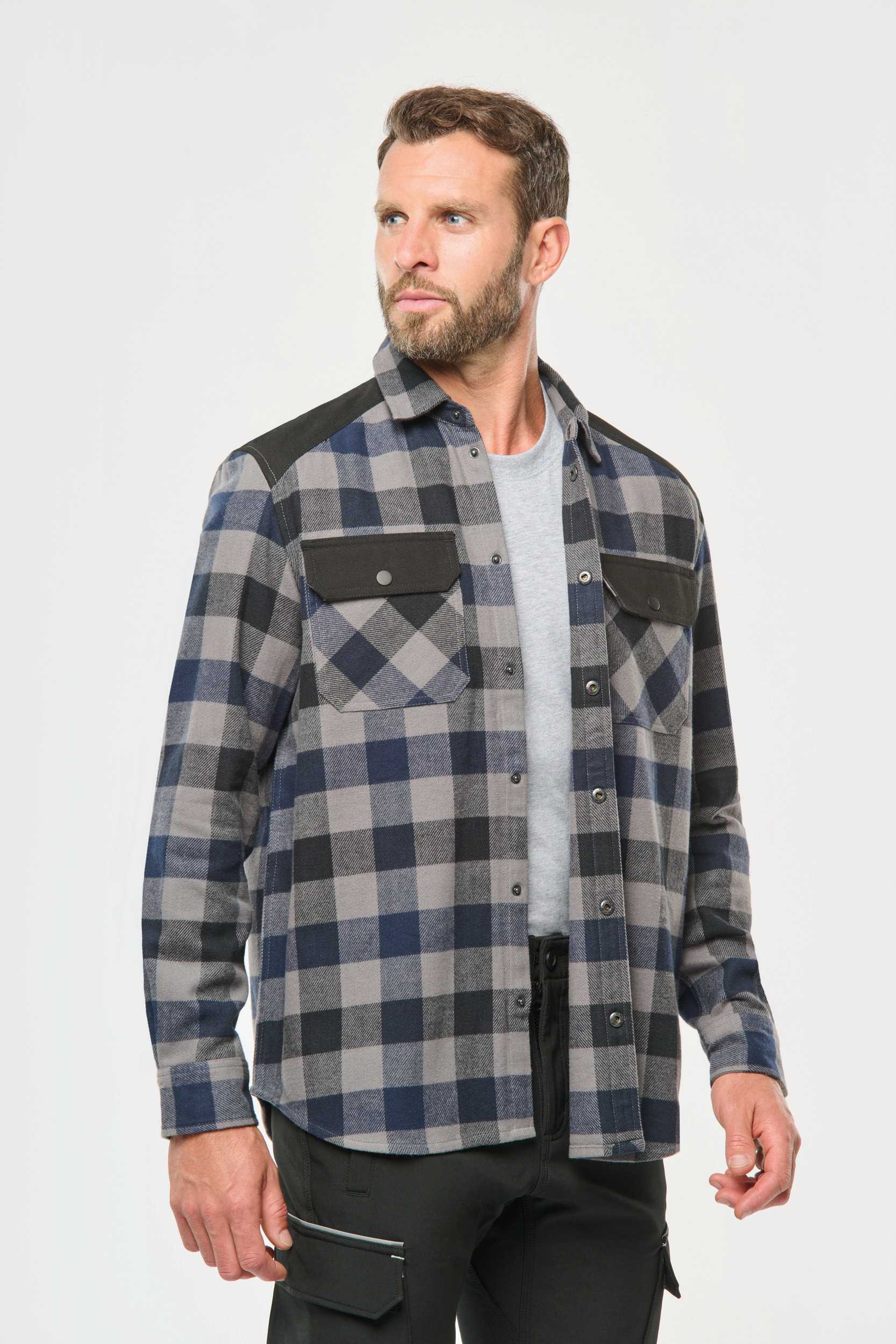  WK. Designed To Work Camisa a cuadros con bolsillos