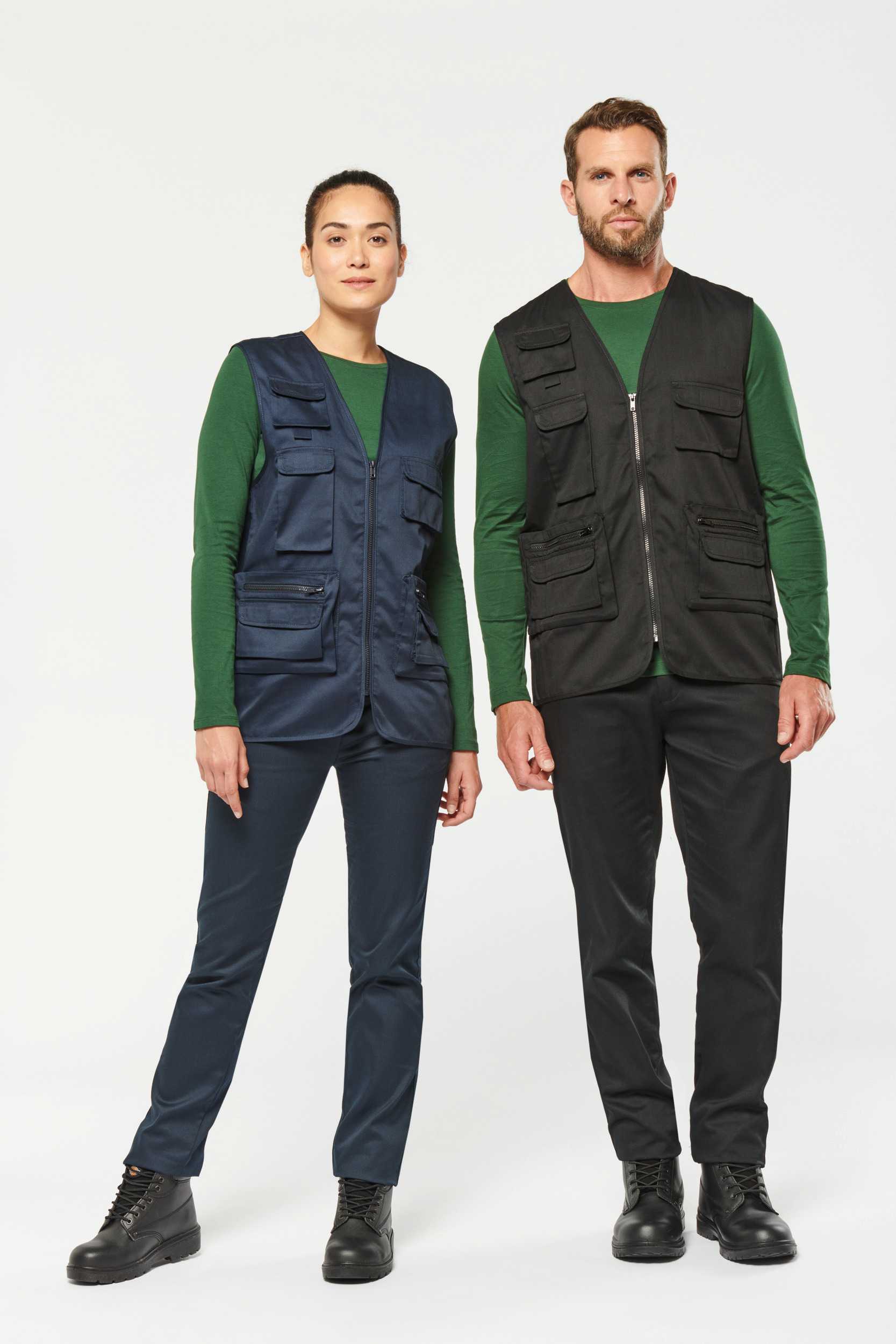  WK. Designed To Work Chaleco polialgodón multibolsillos con forro  - Unisex
