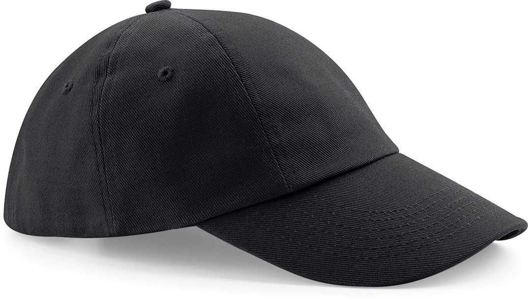 Gorra de perfil bajo algodón drill grueso - 6 paneles Black