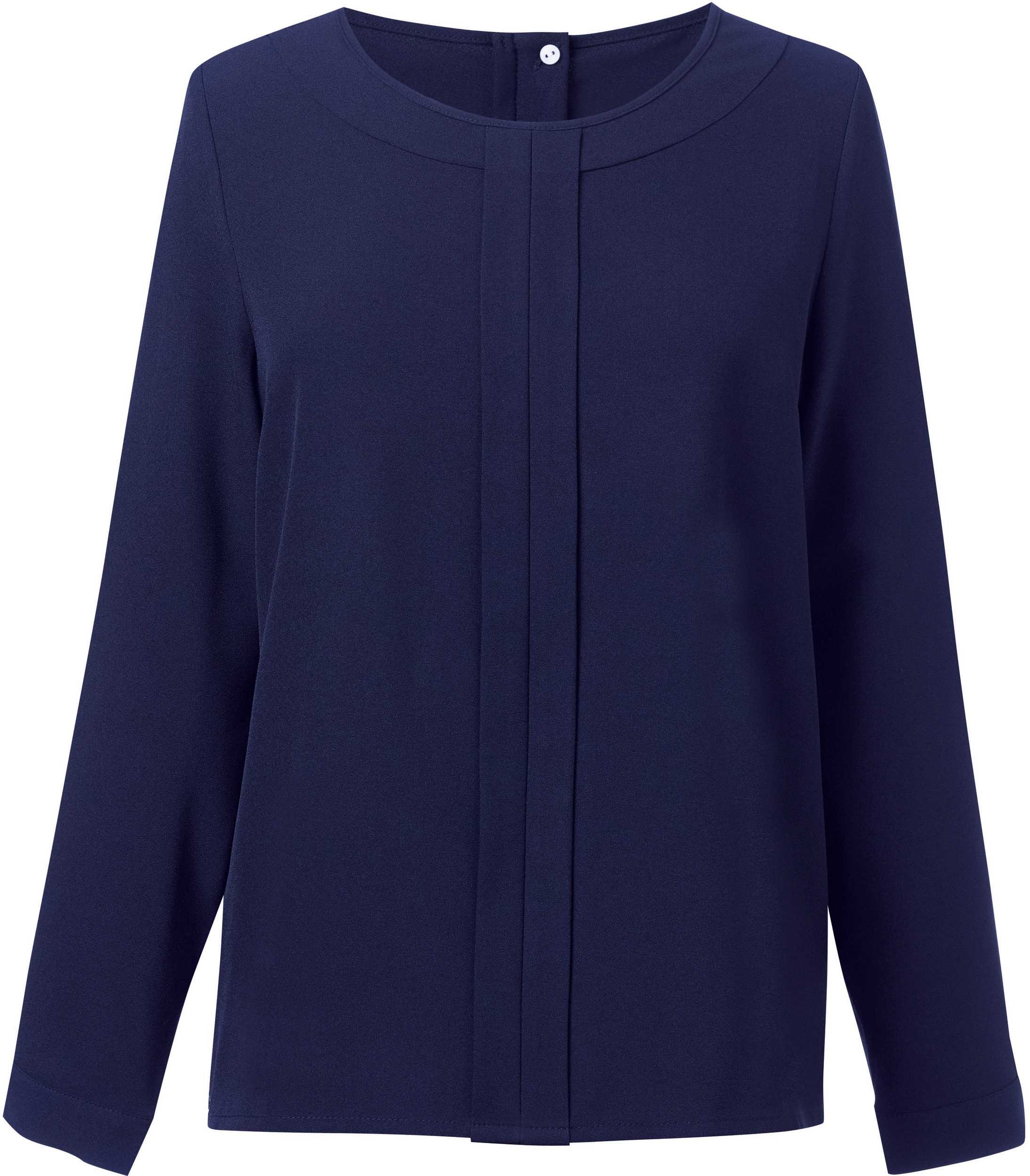 Blusa Roma de crêpe de China Navy