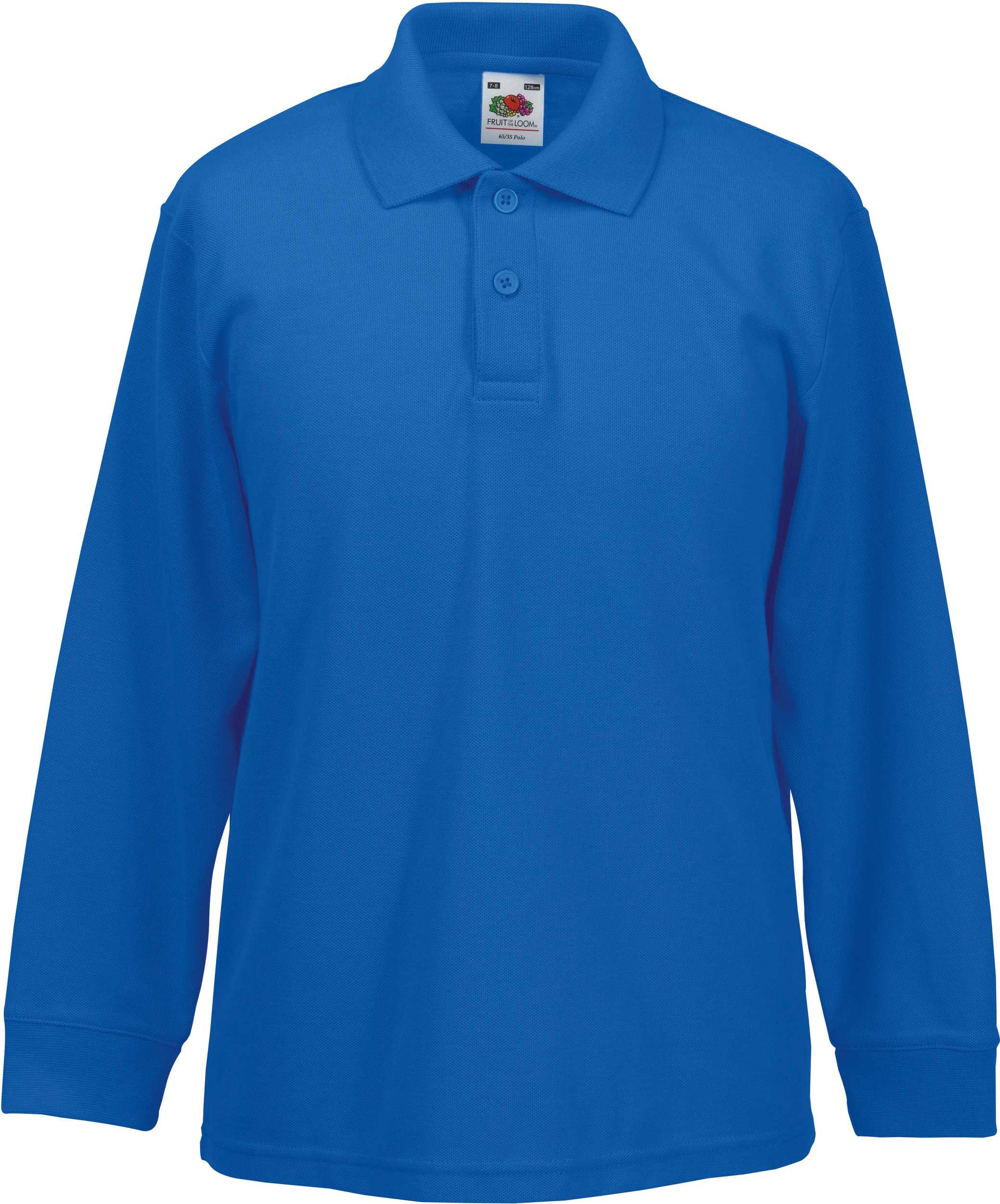 Polo 65/35 manga larga niños Royal Blue