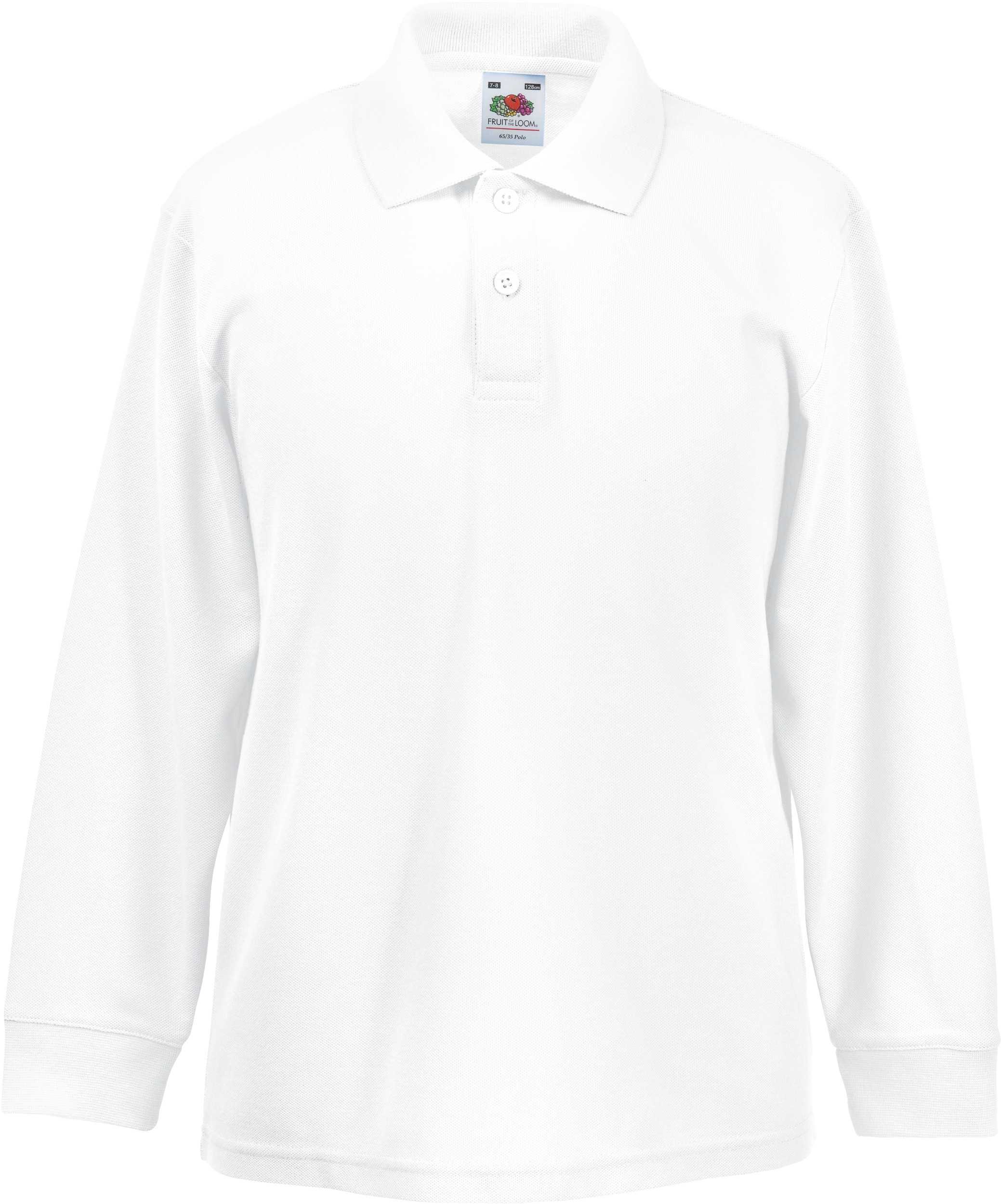 Polo 65/35 manga larga niños White