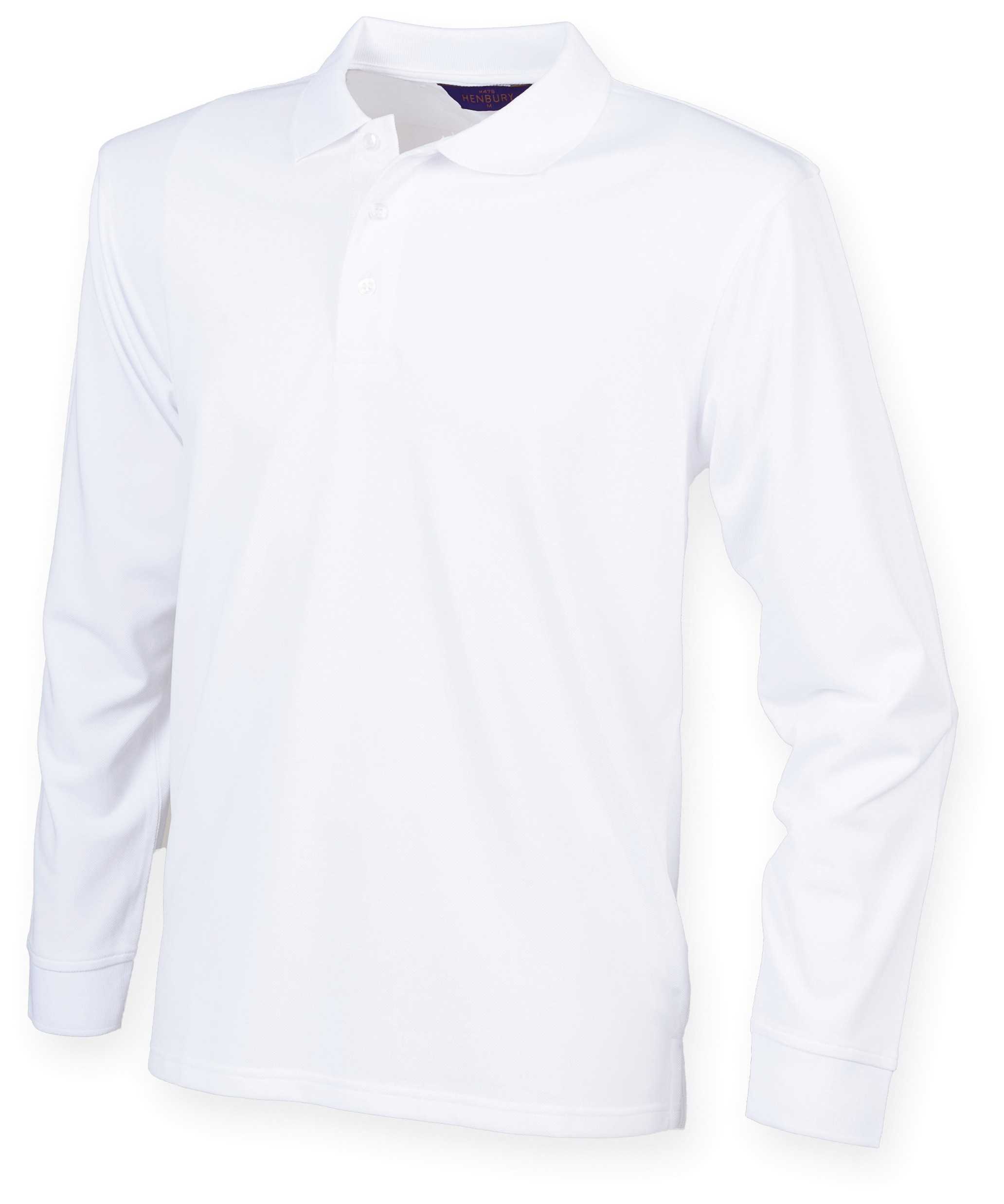 Polo Cool Plus® manga larga unisex White