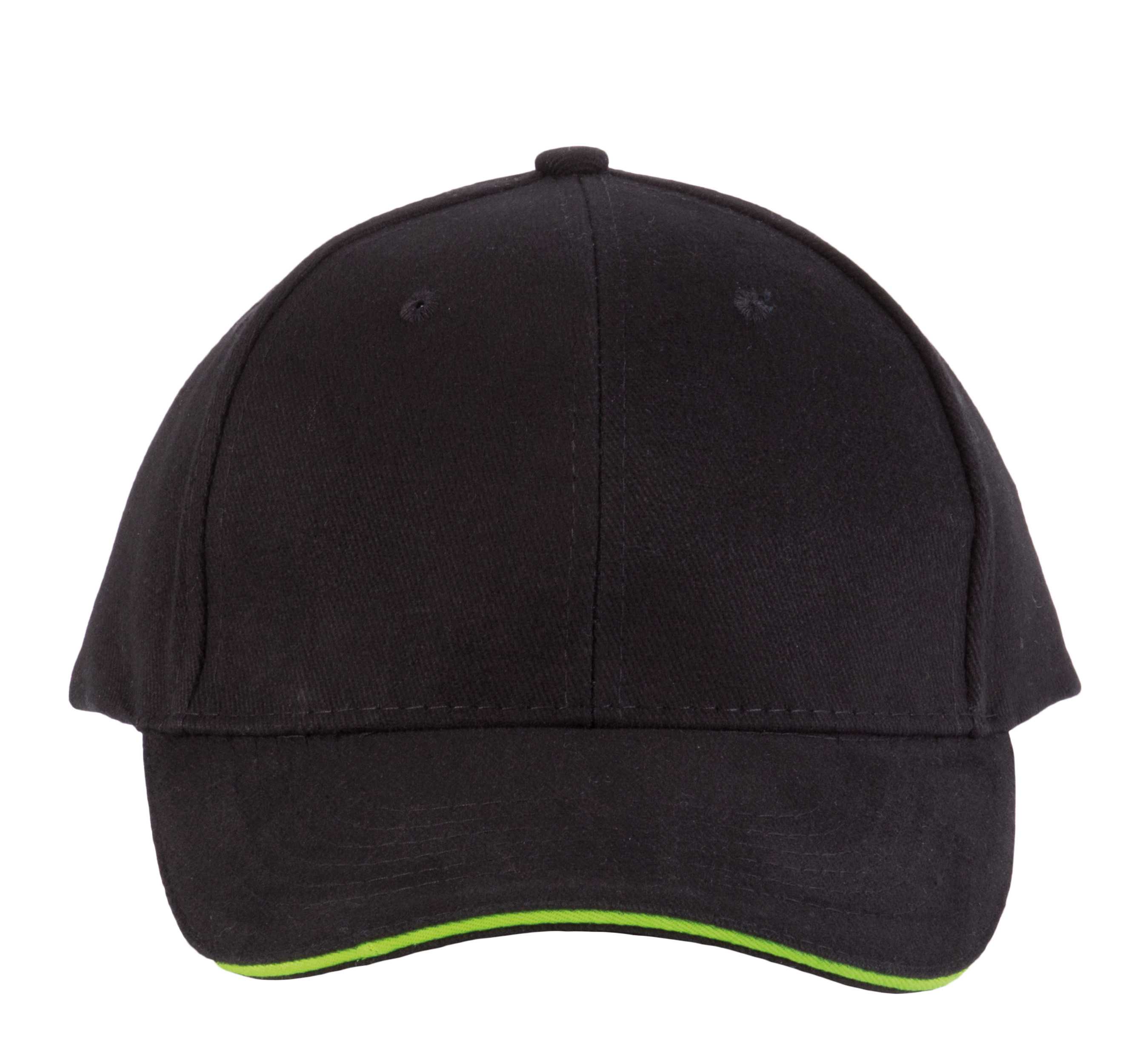 ORLANDO - Gorra 6 paneles Black / Lime