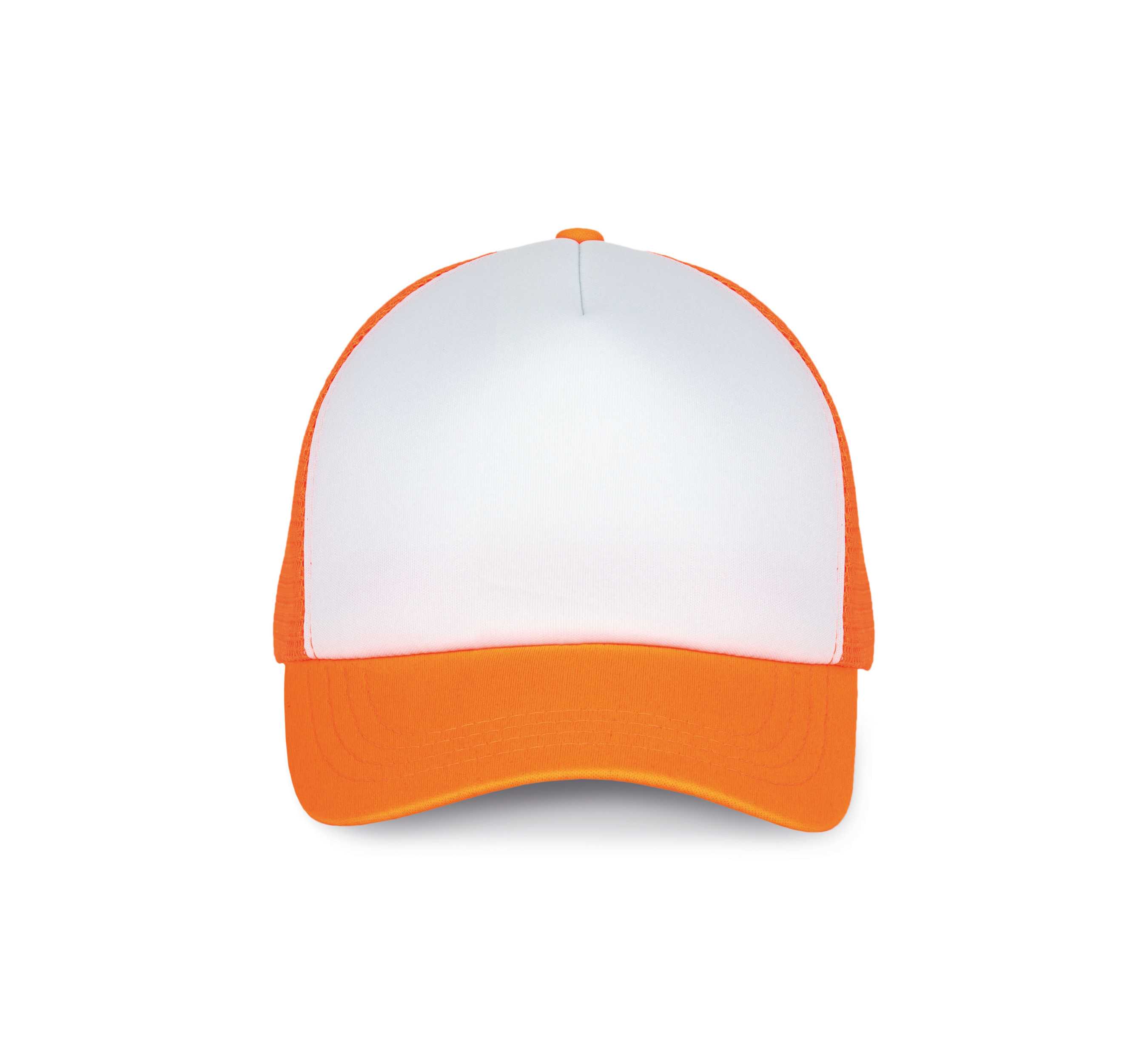 Gorra trucker - 5 paneles White / Fluorescent Orange