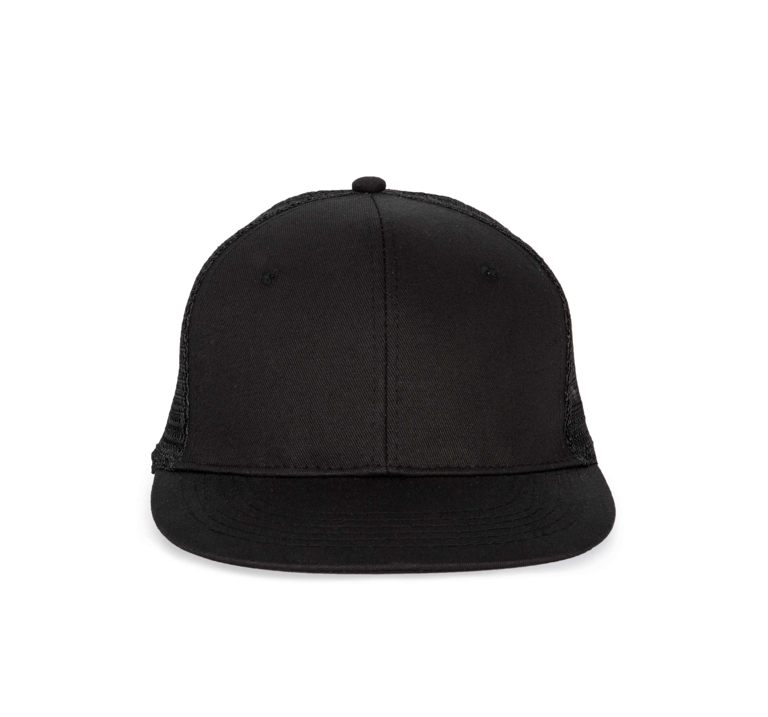 Gorra trucker - 6 paneles visera plana Black