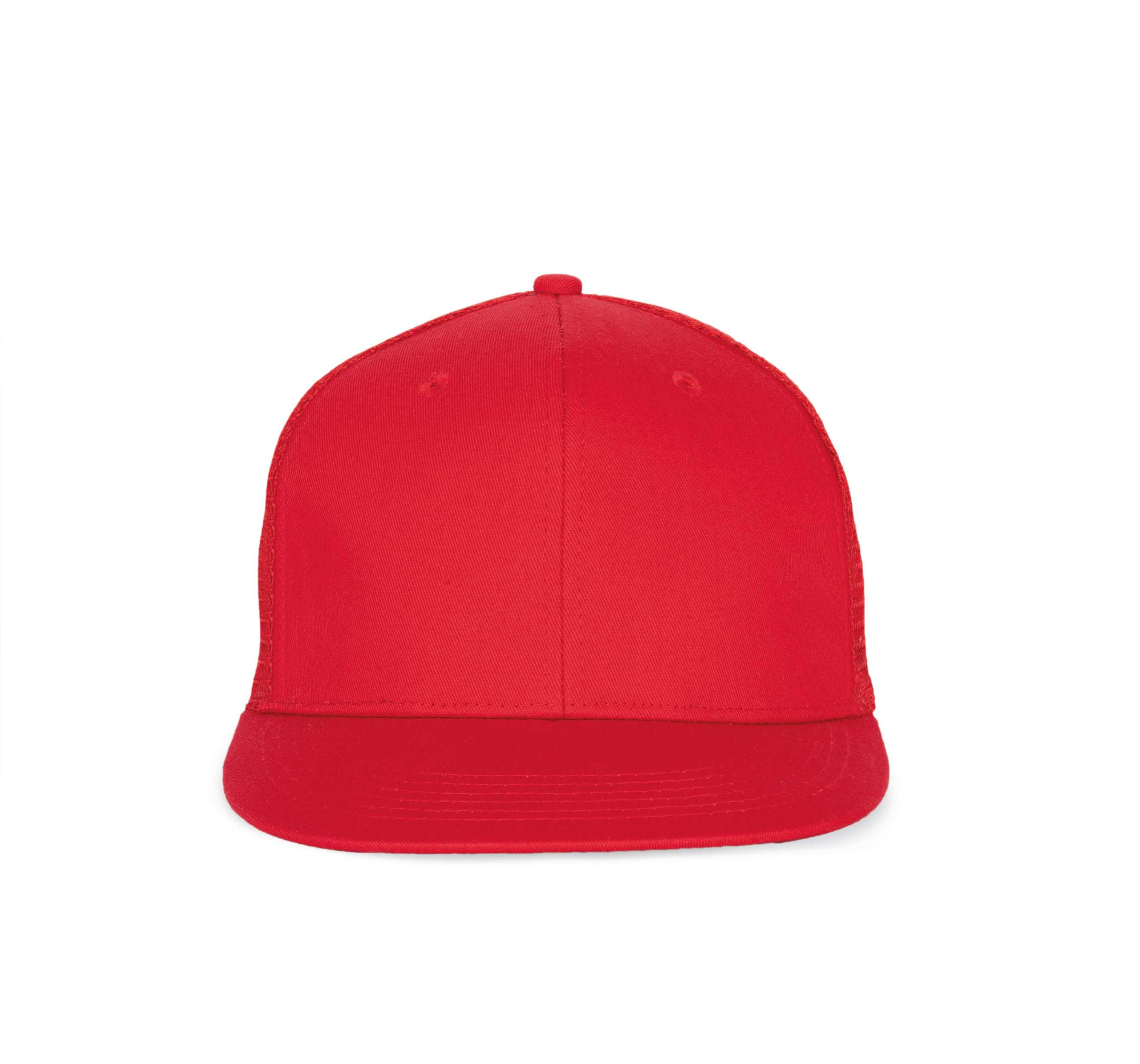 Gorra trucker - 6 paneles visera plana Red