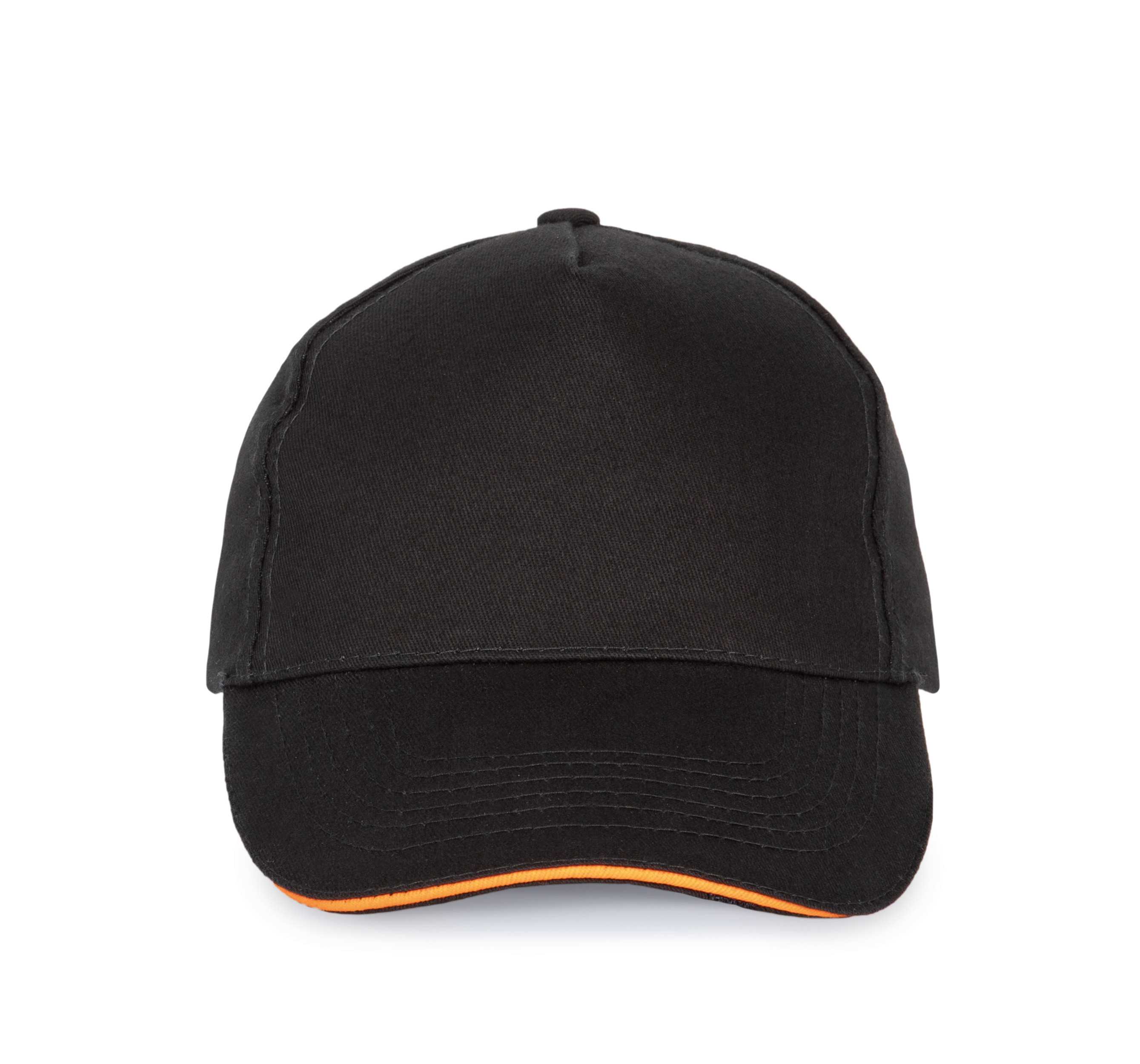 Gorra con sandwich contrastado 5 paneles Black / Orange