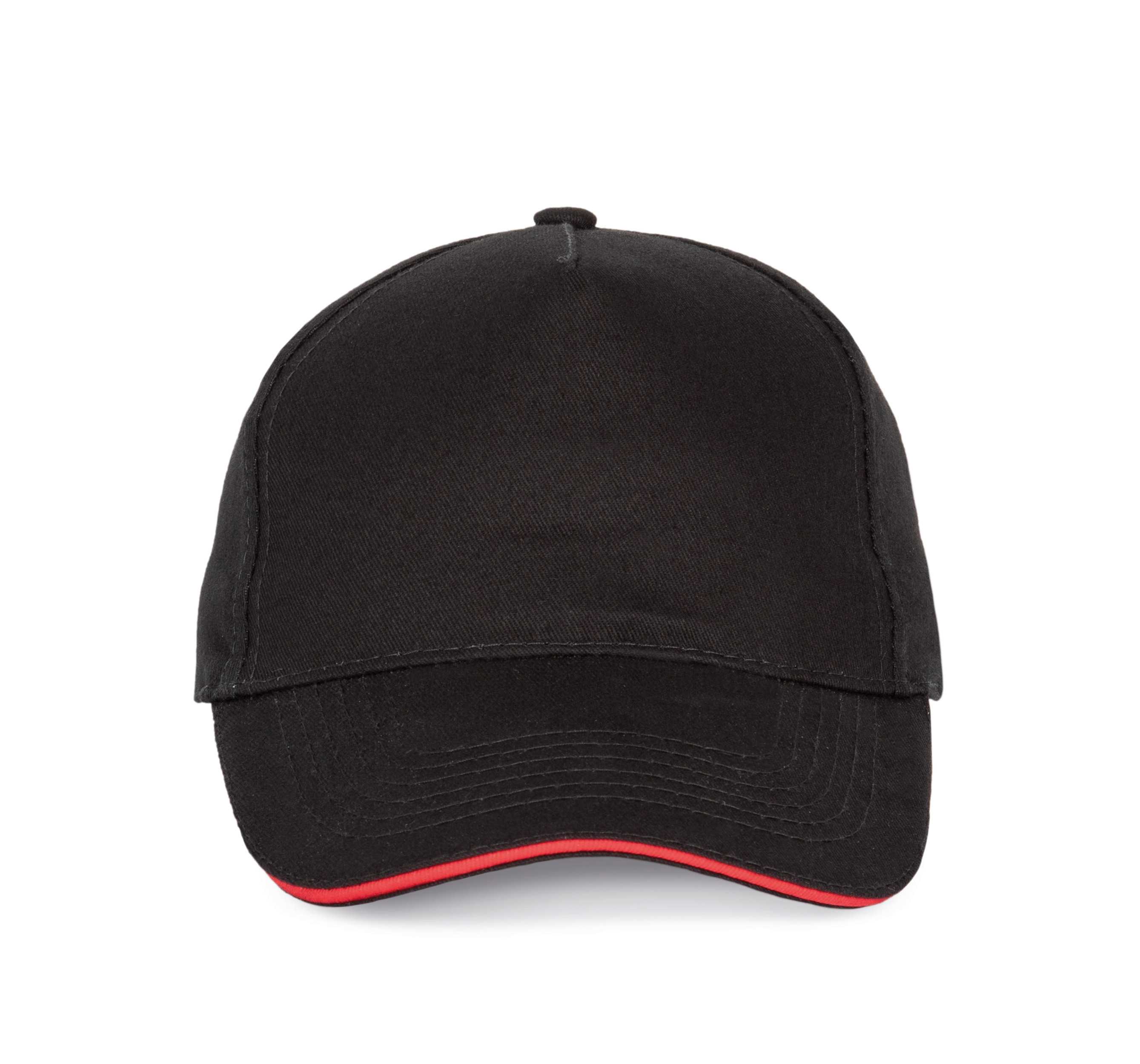 Gorra con sandwich contrastado 5 paneles Black / Red