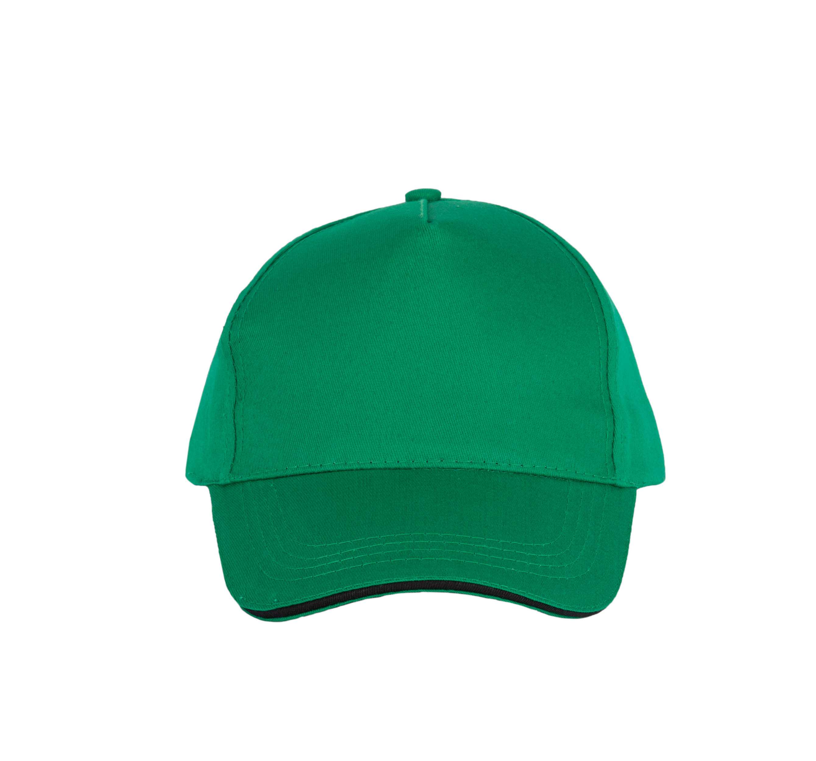 Gorra con sandwich contrastado - 5 paneles Kelly Green / Black