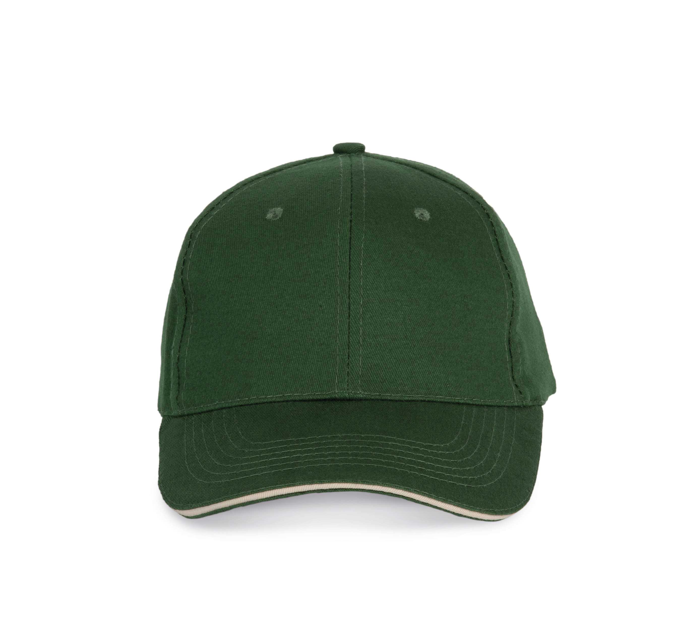 Gorra con sándwich contrastado - 6 paneles Forest Green / Beige