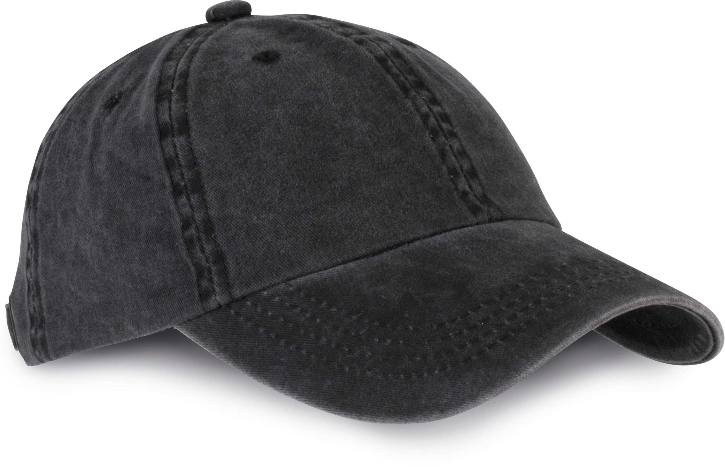 Gorra vintage - Seis paneles Black Washed