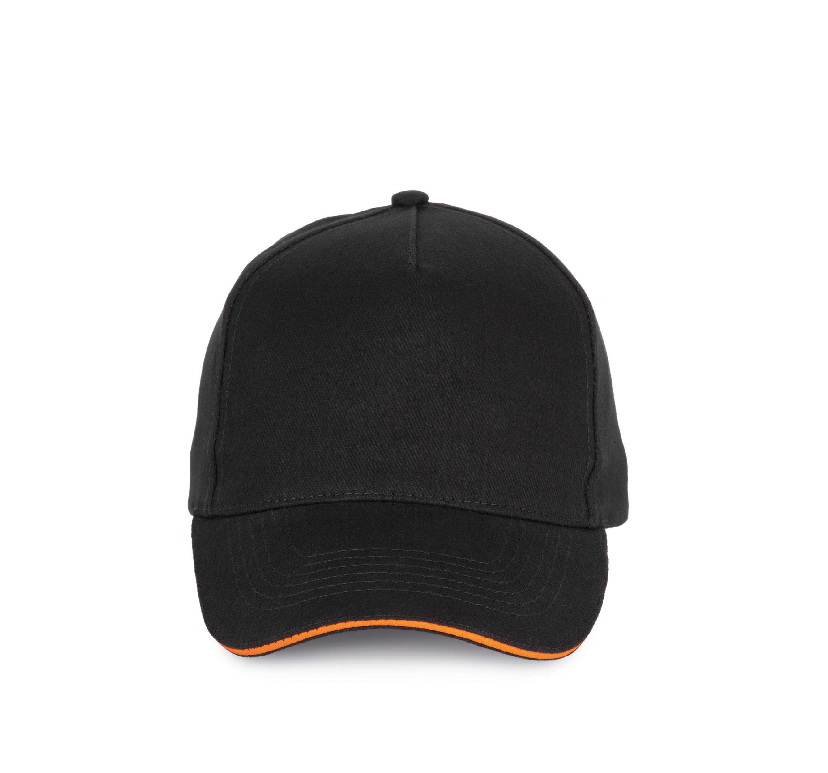 Gorra - 5 paneles Black / Orange