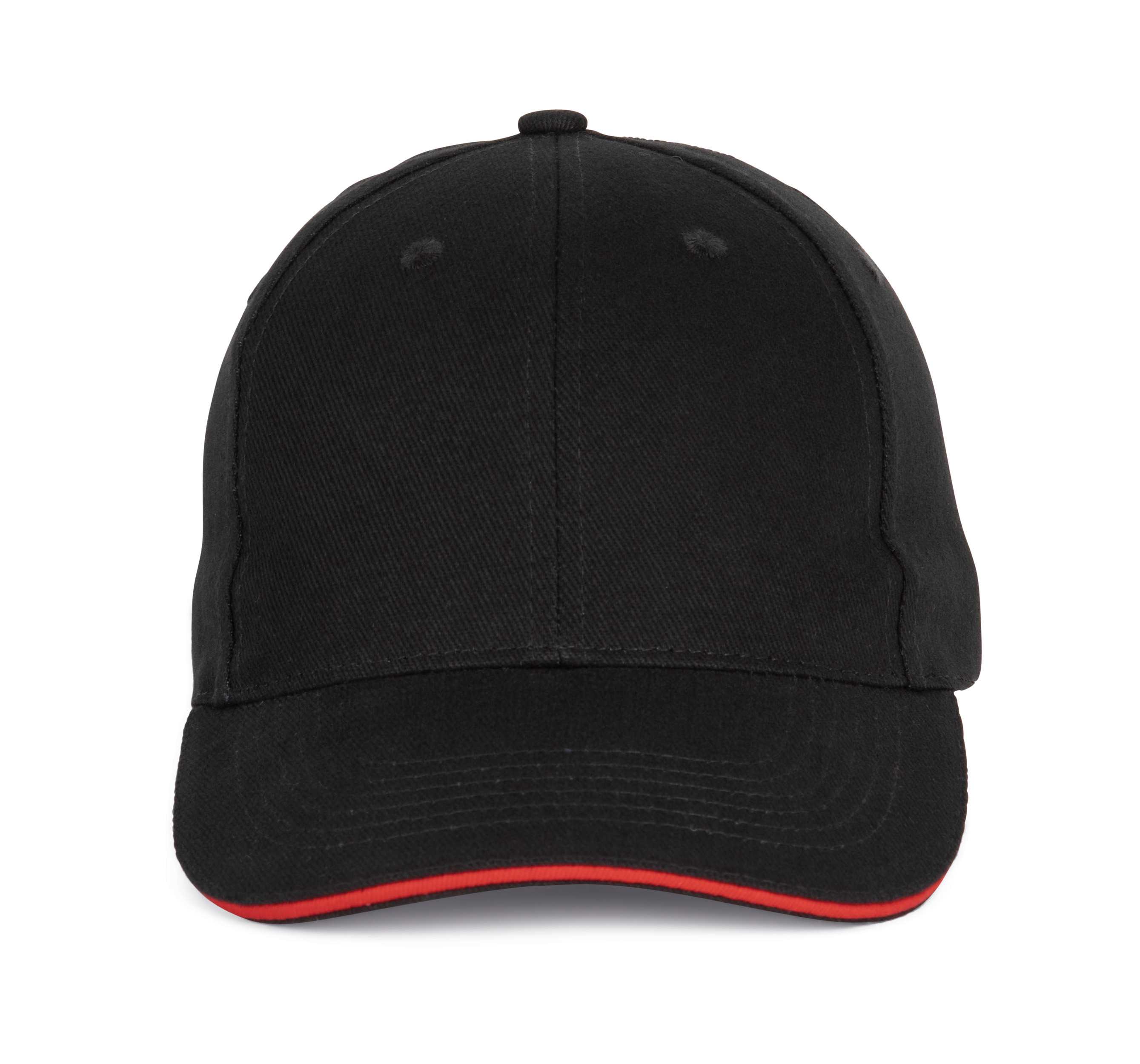 Gorra béisbol con sándwich - 6 paneles Black / Red