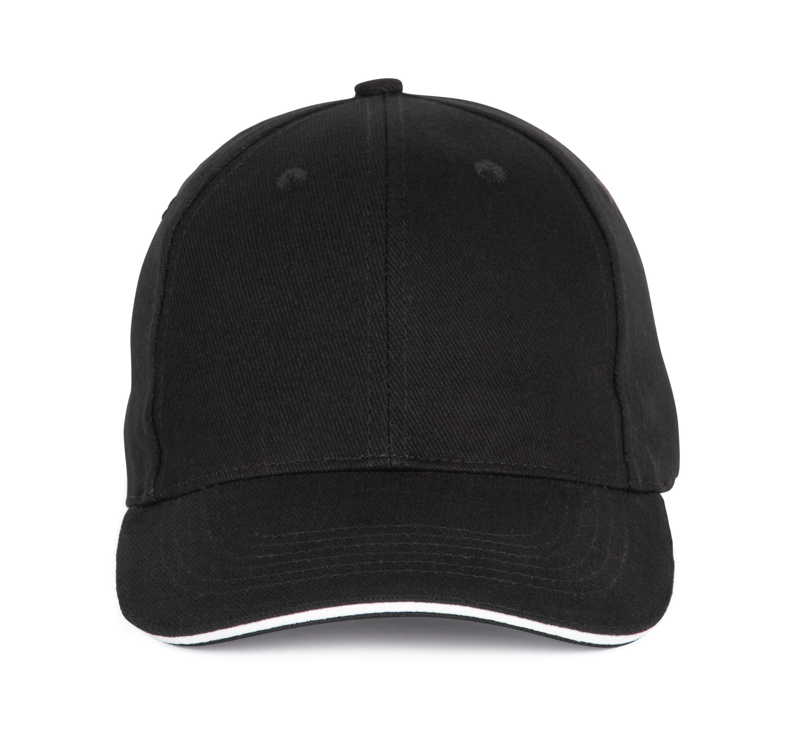 Gorra béisbol con sándwich - 6 paneles Black / White