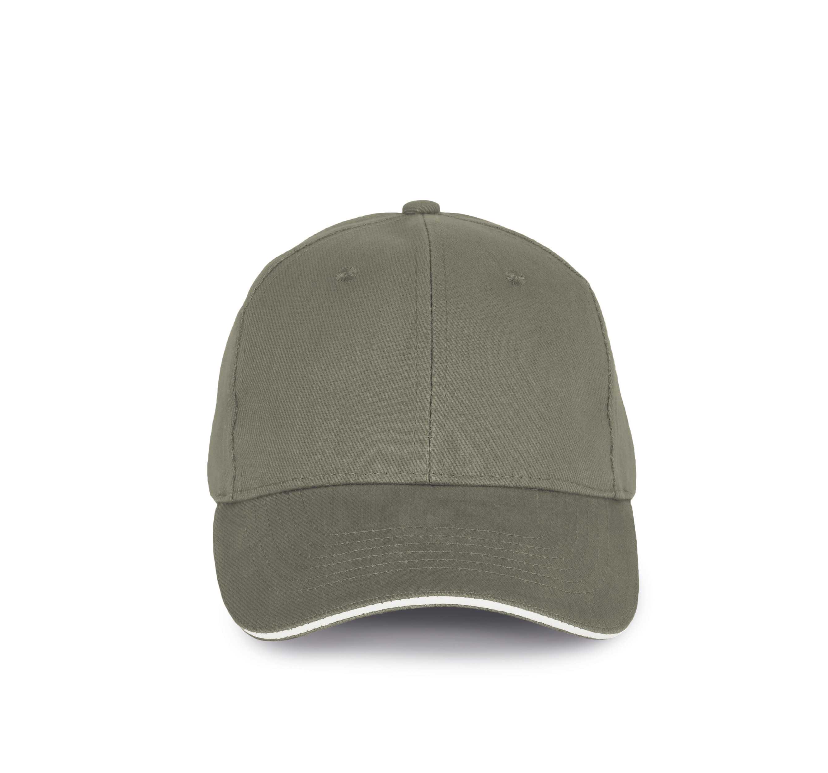 Gorra algodón orgánico con sándwich contrastado - 6 paneles Almond Green / Ivory