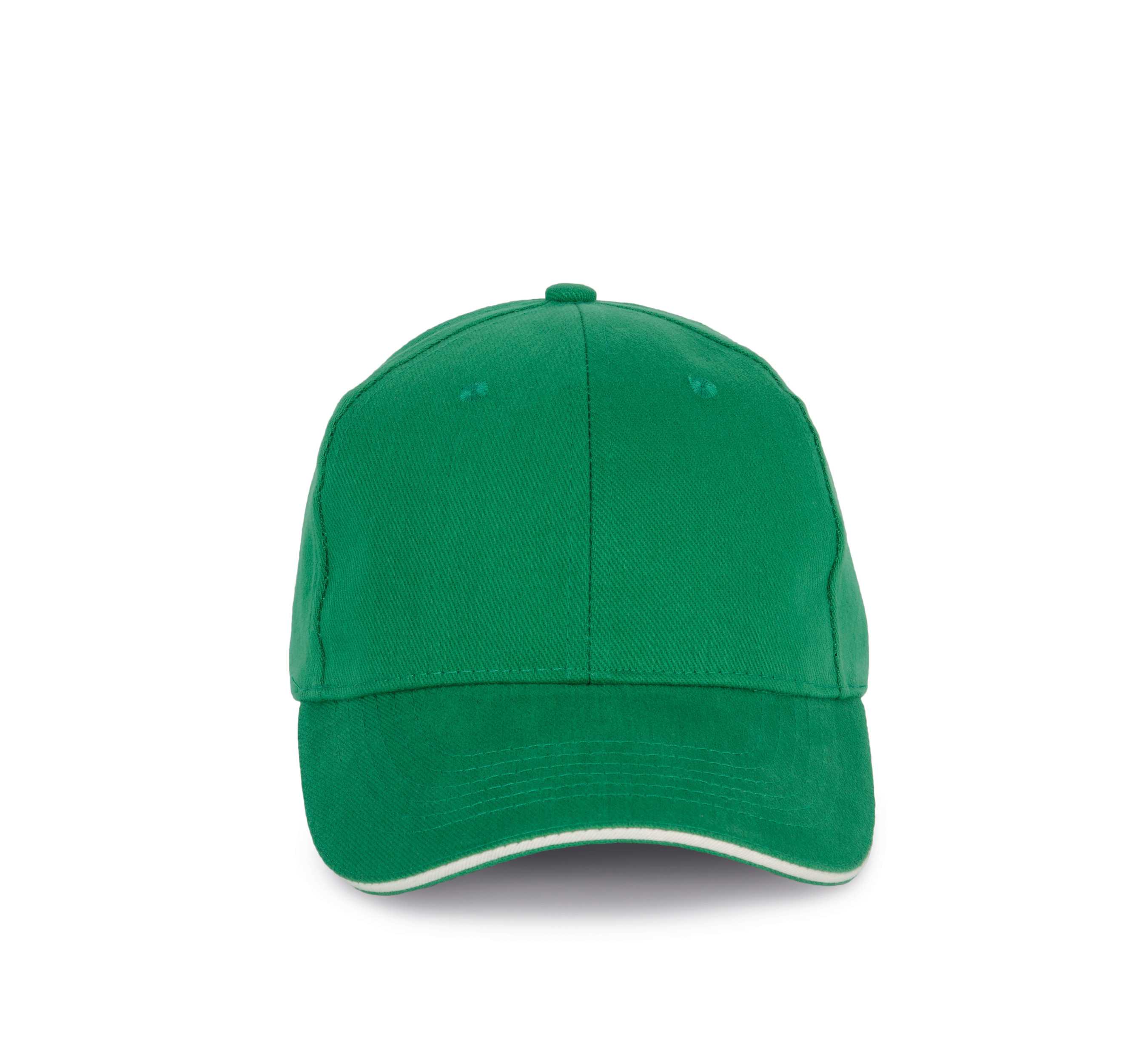 Gorra algodón orgánico con sándwich contrastado - 6 paneles Green Field / Ivory