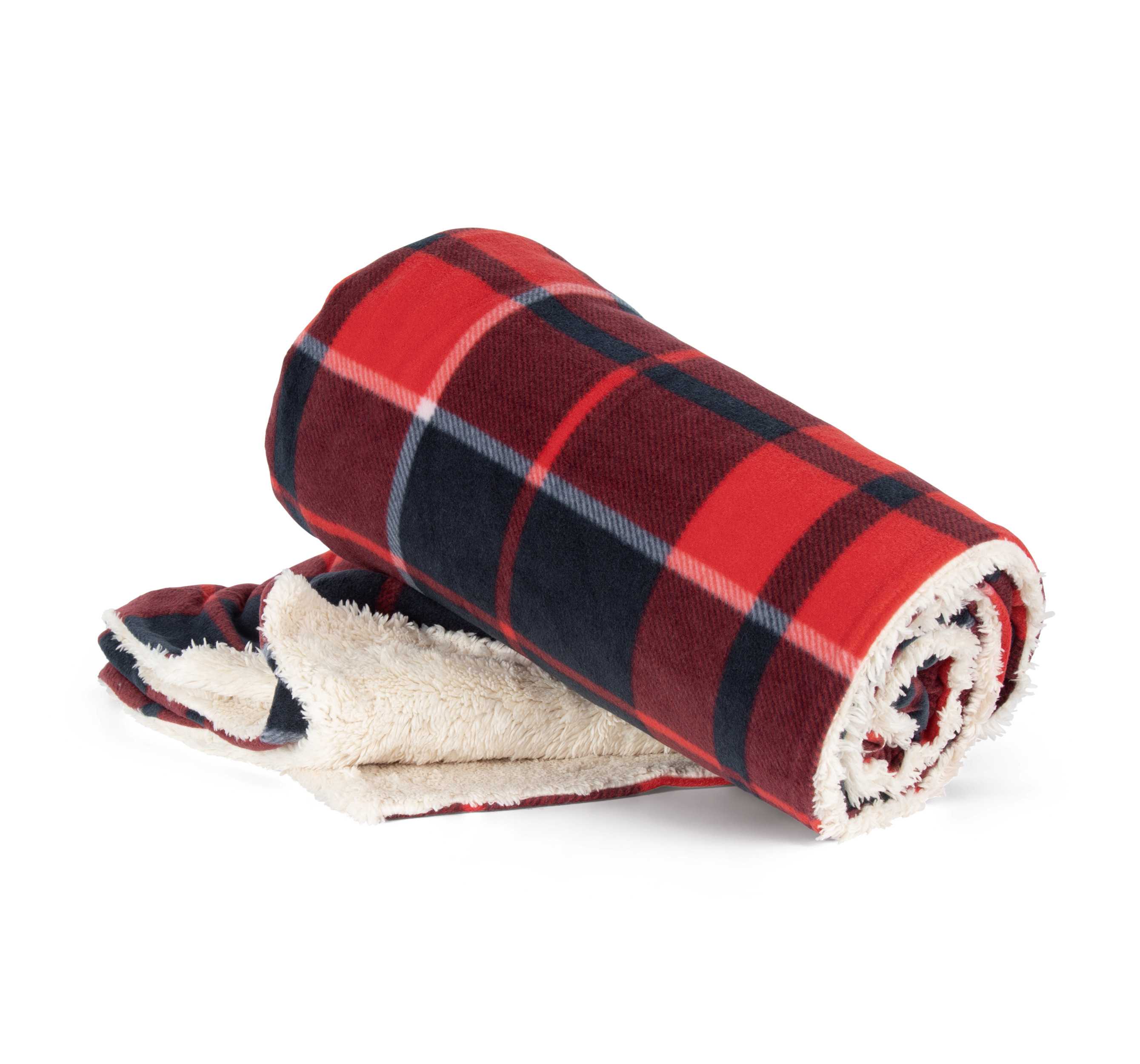 Manta de sherpa Red / Navy checked