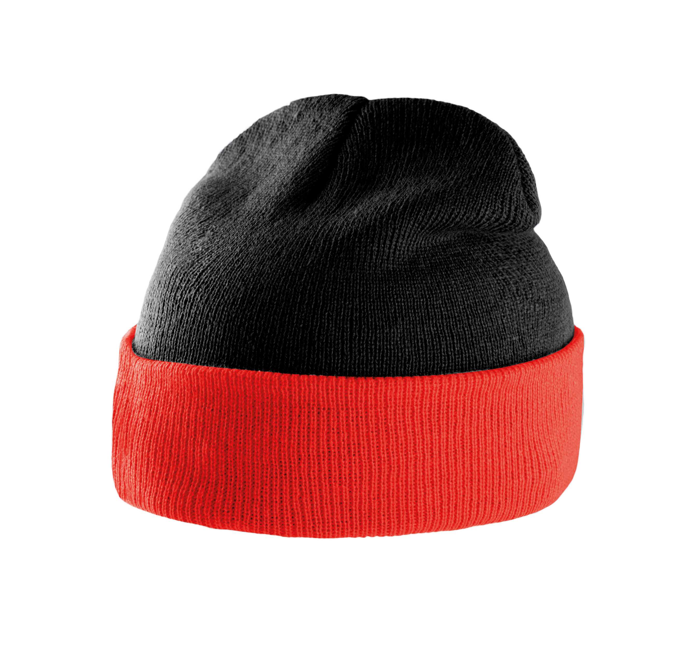 Gorro bicolor con dobladillo Black / Red