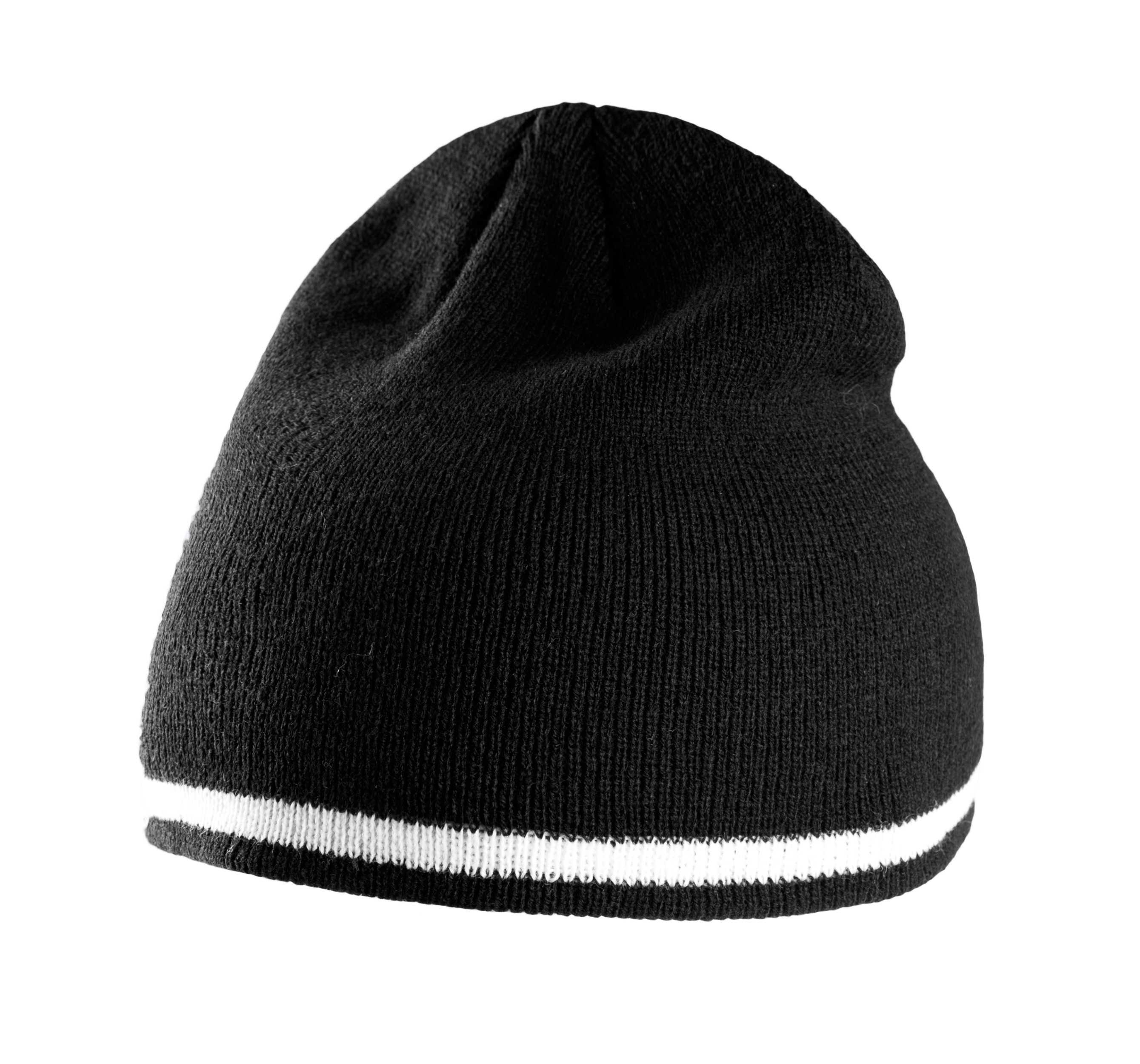 Gorro con tira bicolor contrastada Black / White