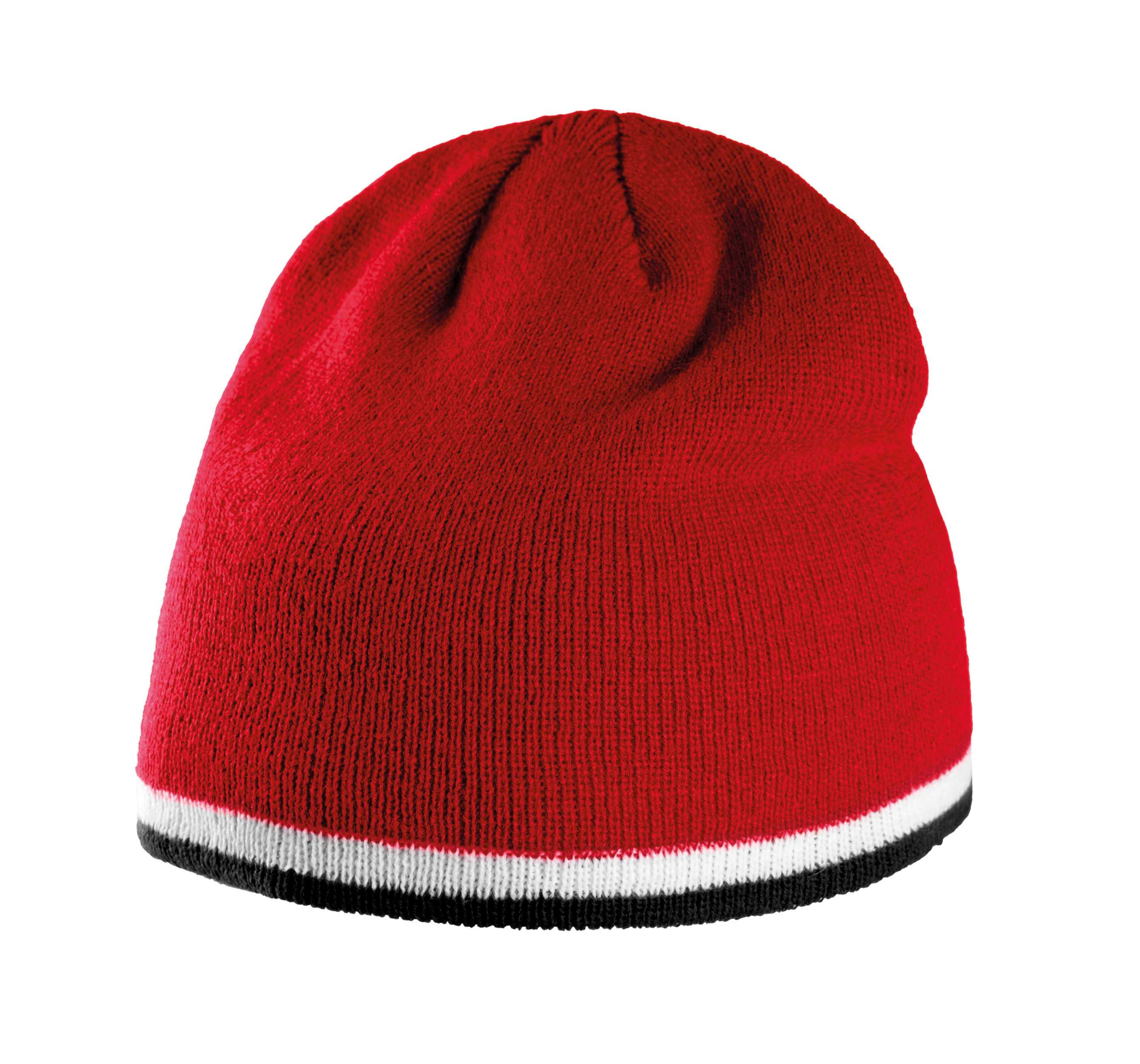 Gorro con tira bicolor contrastada Red / White / Black