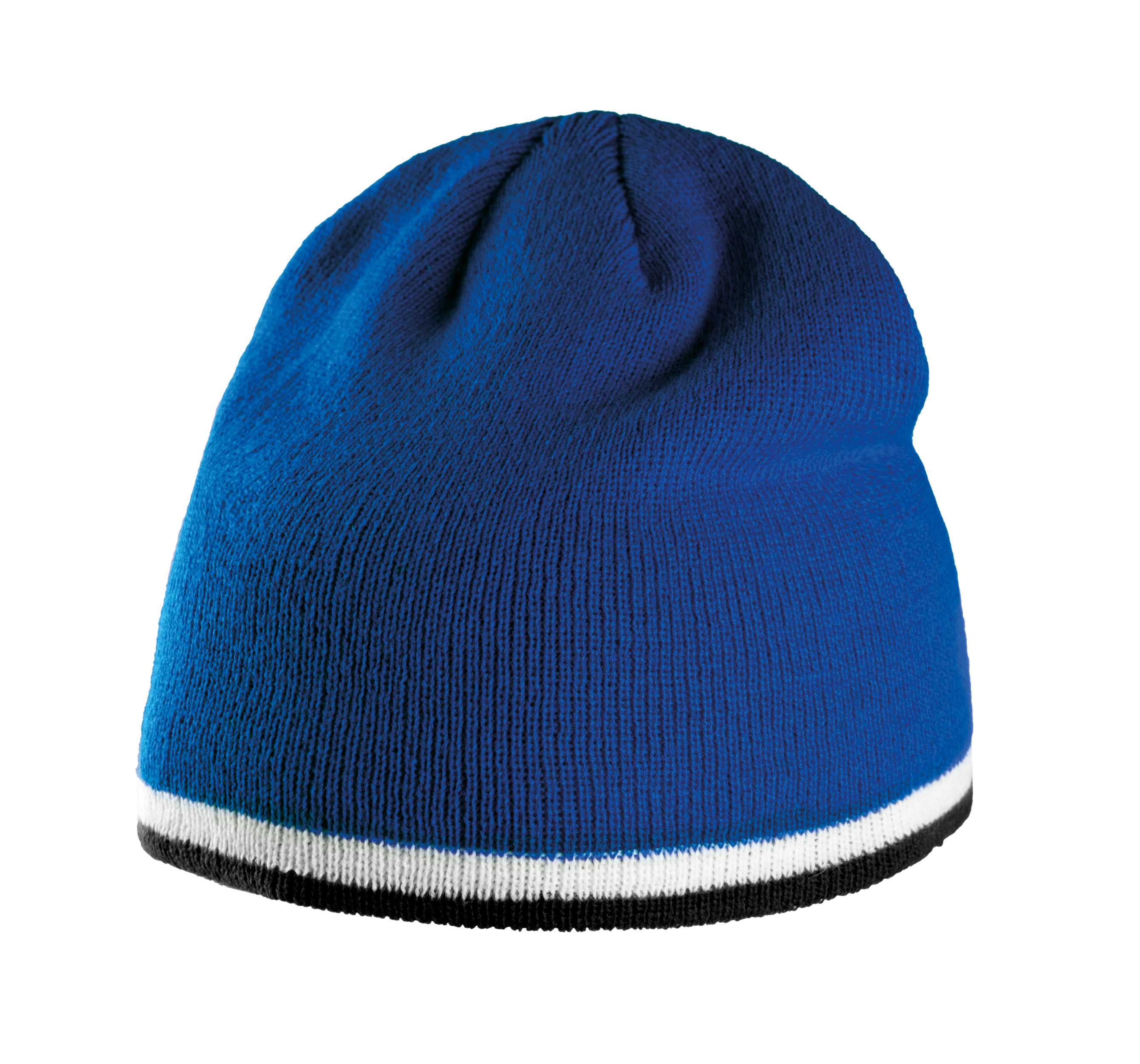 Gorro con tira bicolor contrastada Royal Blue / White / Black