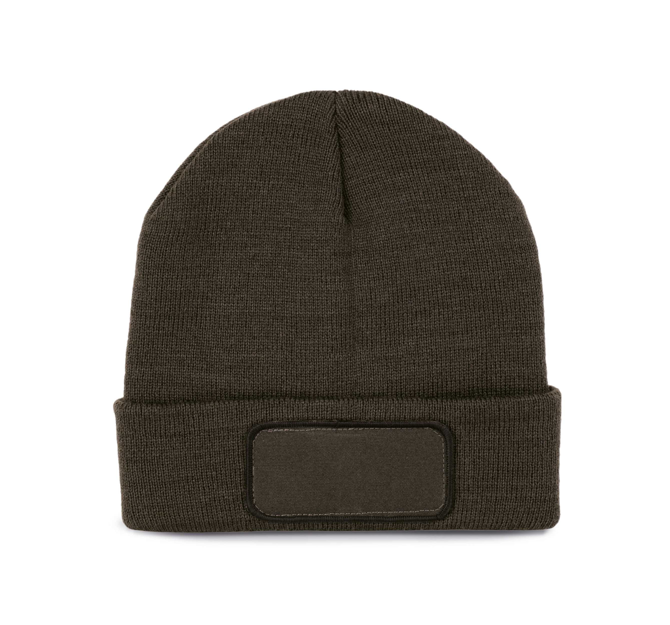 Gorro reciclado con parche y forro Thinsulate™ Dark Khaki