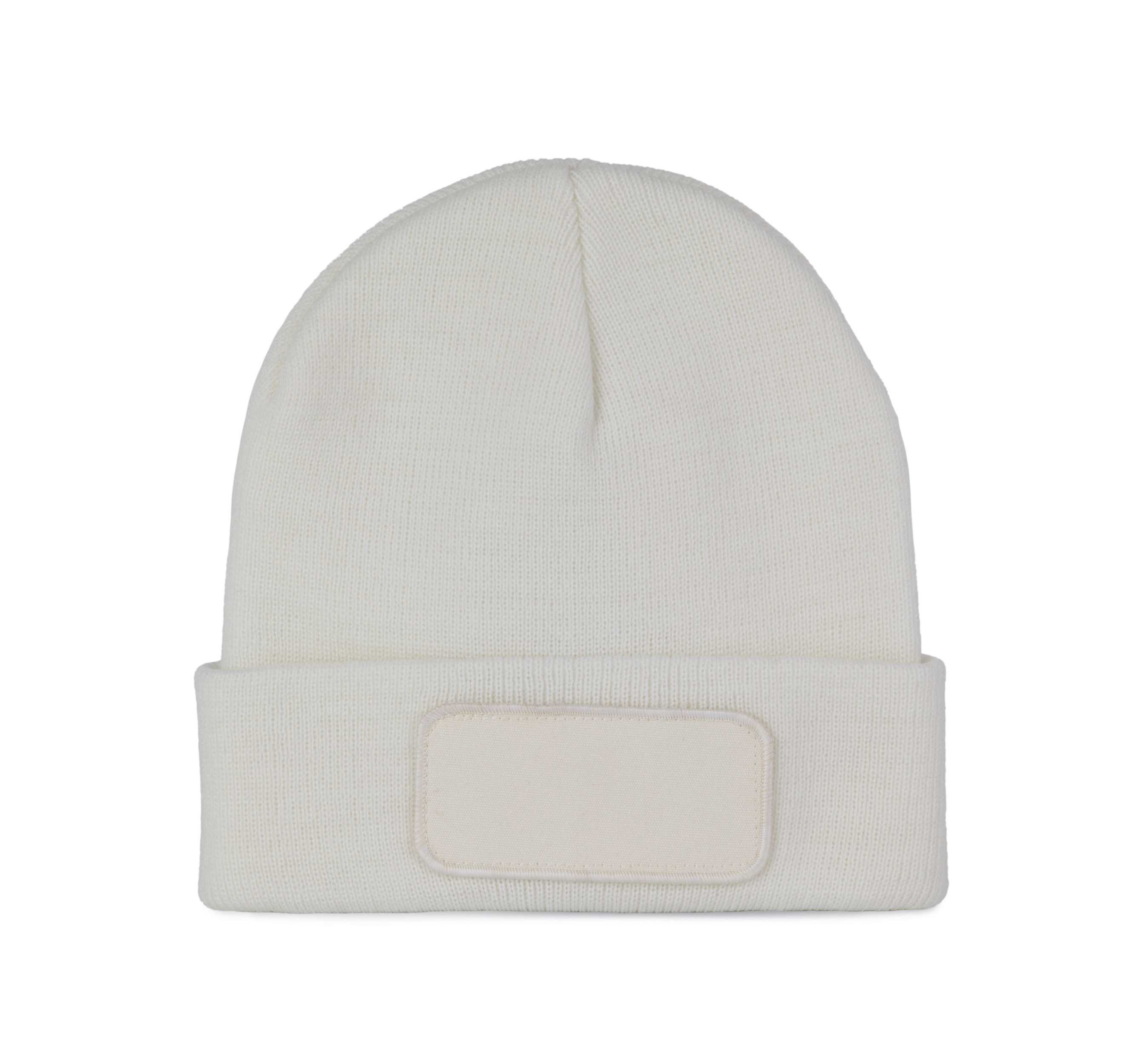 Gorro reciclado con parche y forro Thinsulate™ White