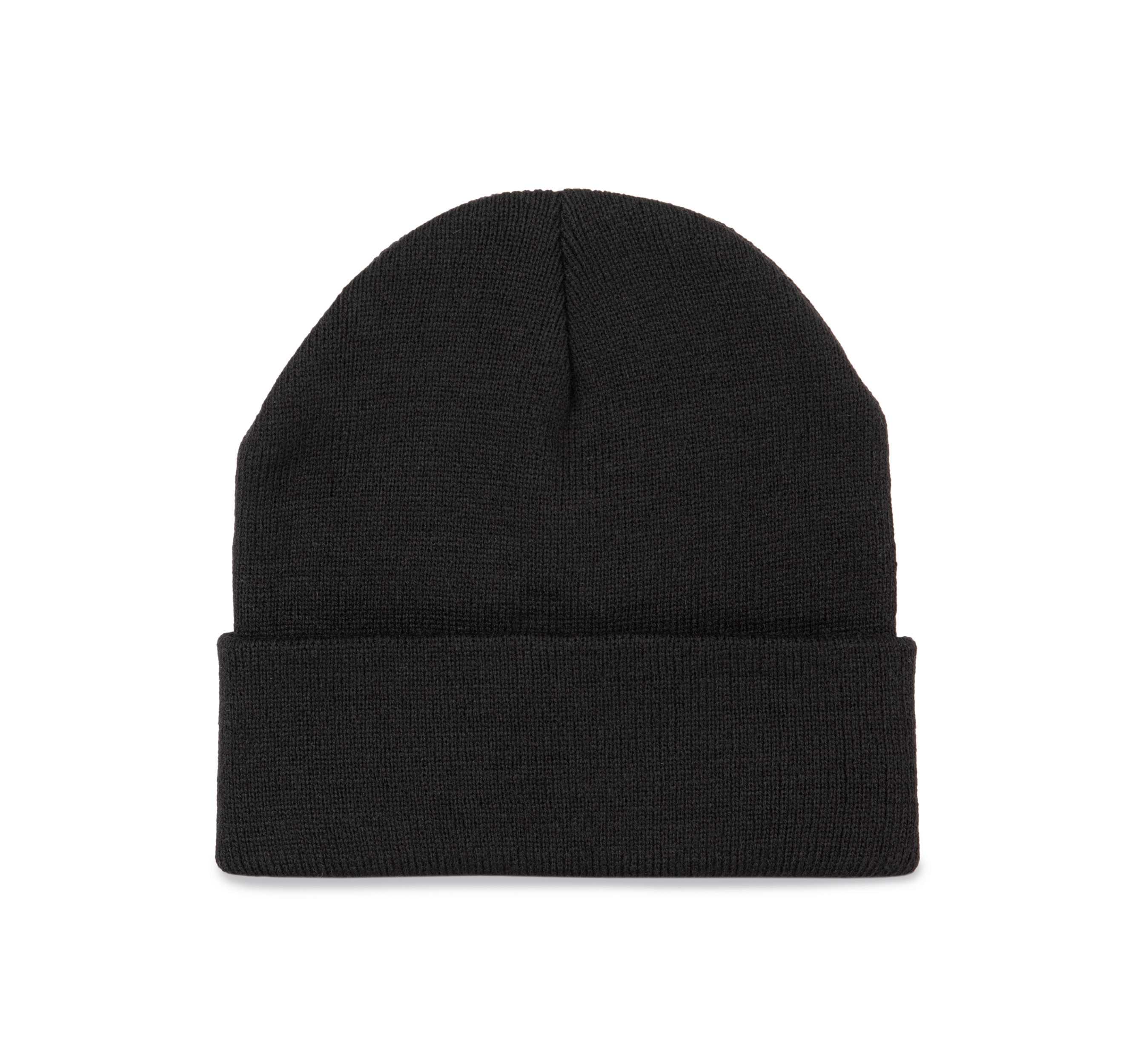 Gorro punto reciclado con dobladillo Black